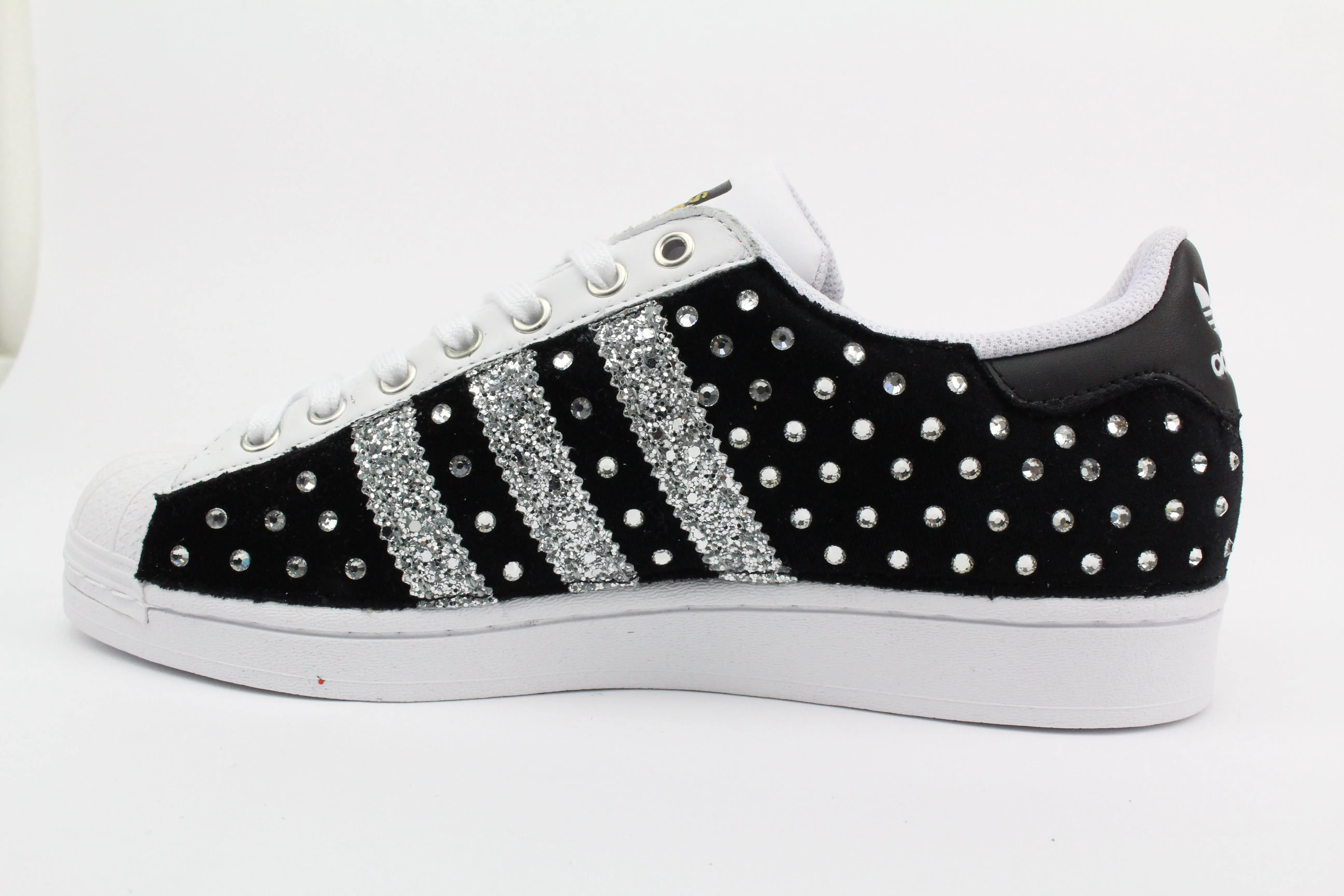 Adidas Superstar Black Camoscio & Strass Termo Business Fit Comfortable Use