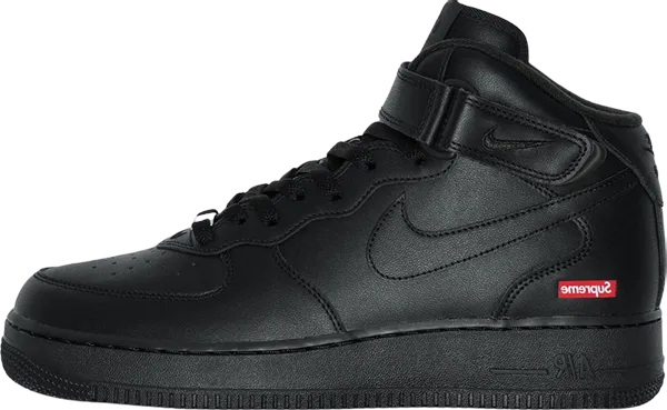Nike X Supreme AF1 Mid "Box Logo" Black Wrinkle Resistant