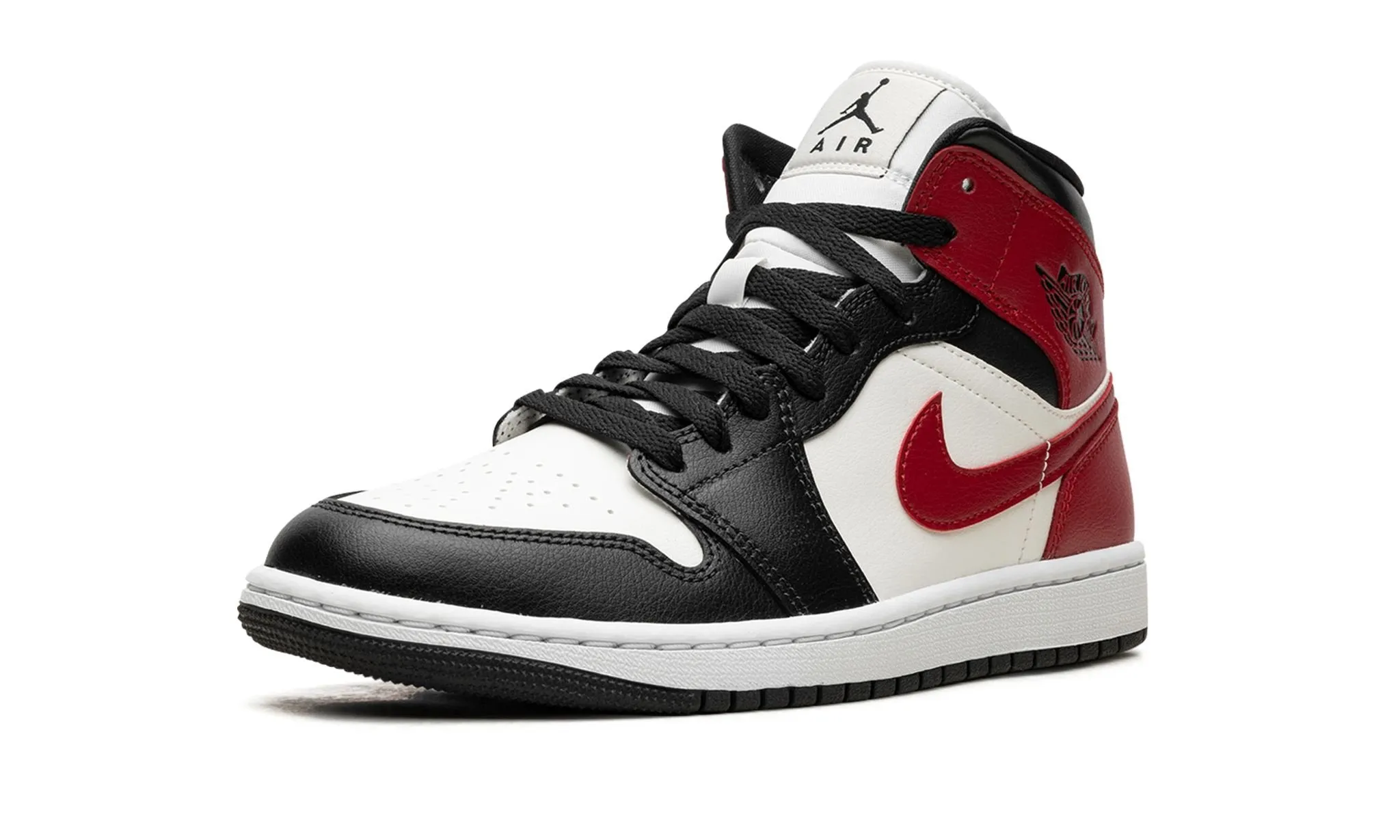 Wmns Air Jordan 1 Mid 'Black Toe' Wear Light