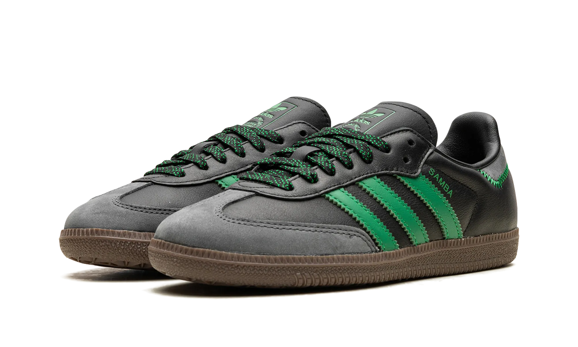 Samba Og WMNS "Black Green" Basic Wear Lace   Up Style