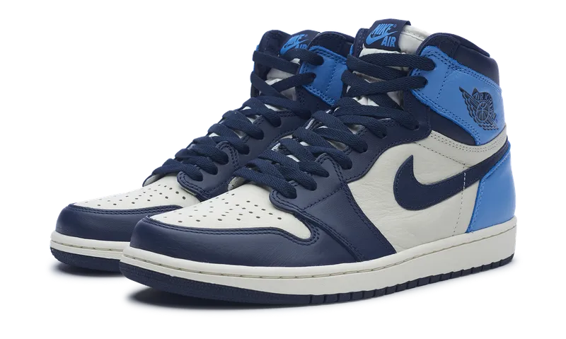 Nike Air Jordan 1 Retro High Obsidian UNC 555088-140 Square Toe