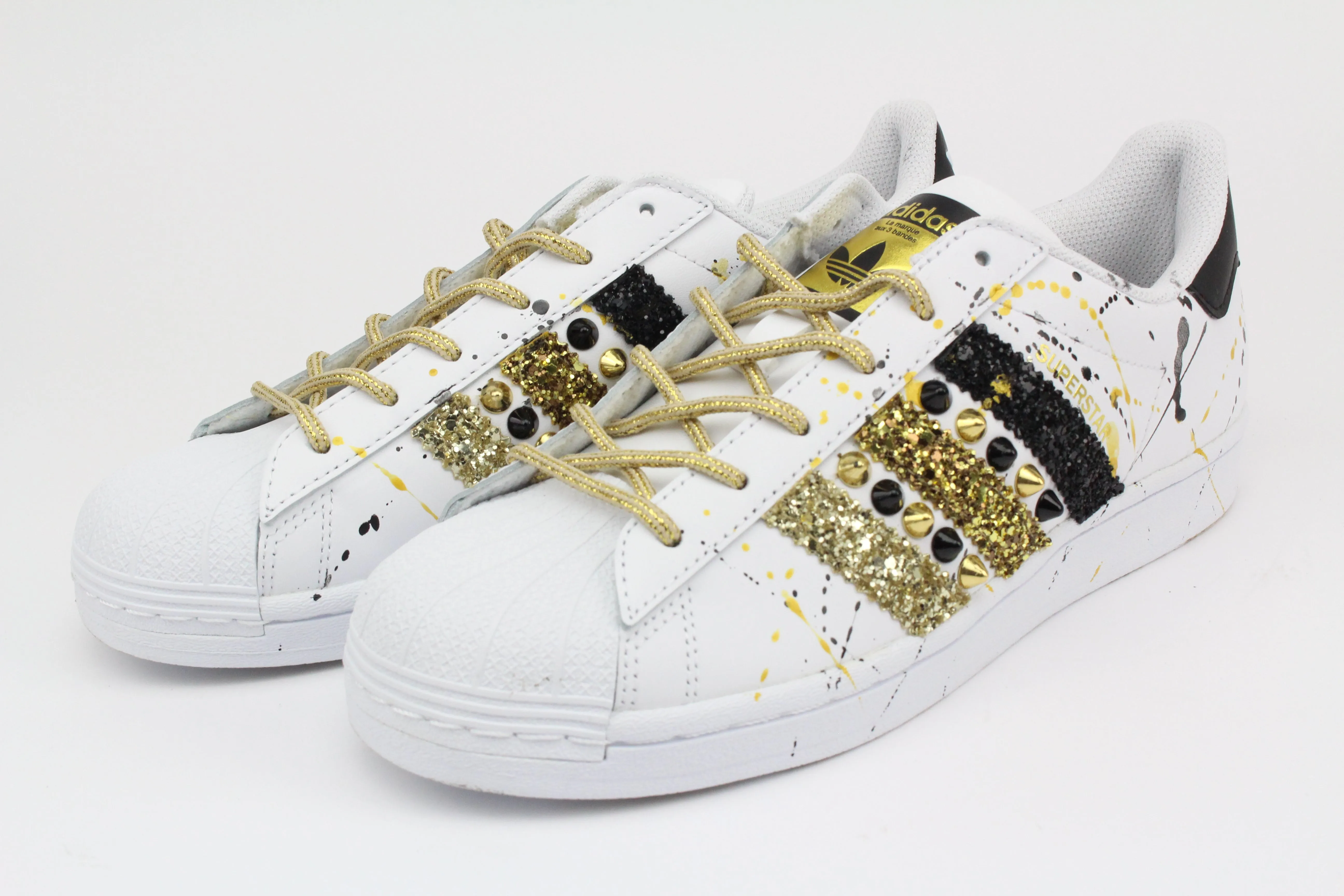 Dynamic Motion Adidas Superstar Glitter Borchie & Vernice Oro