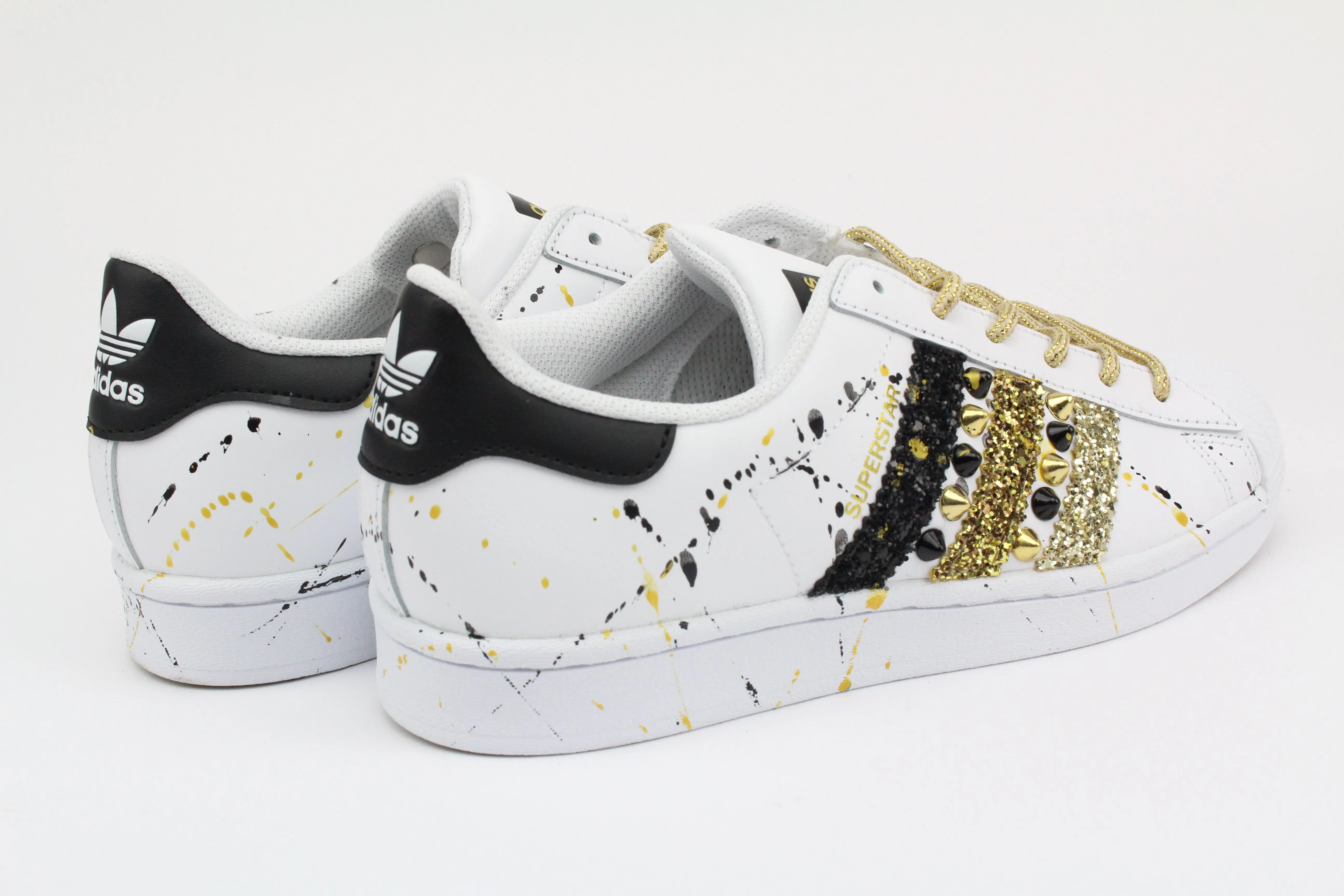 Adidas Superstar Glitter Borchie & Vernice Oro No Break Night Style