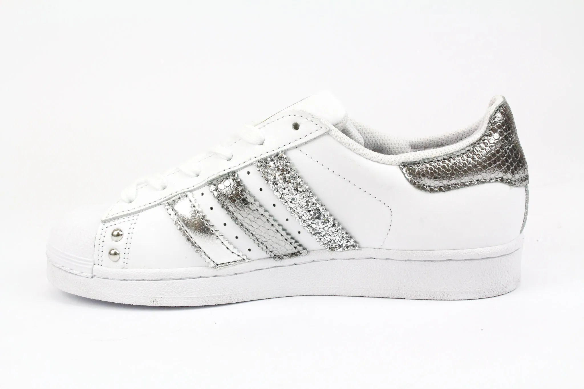Comfortable Foot Adidas Superstar Pitone Laminato Antracite Glitter & Strass