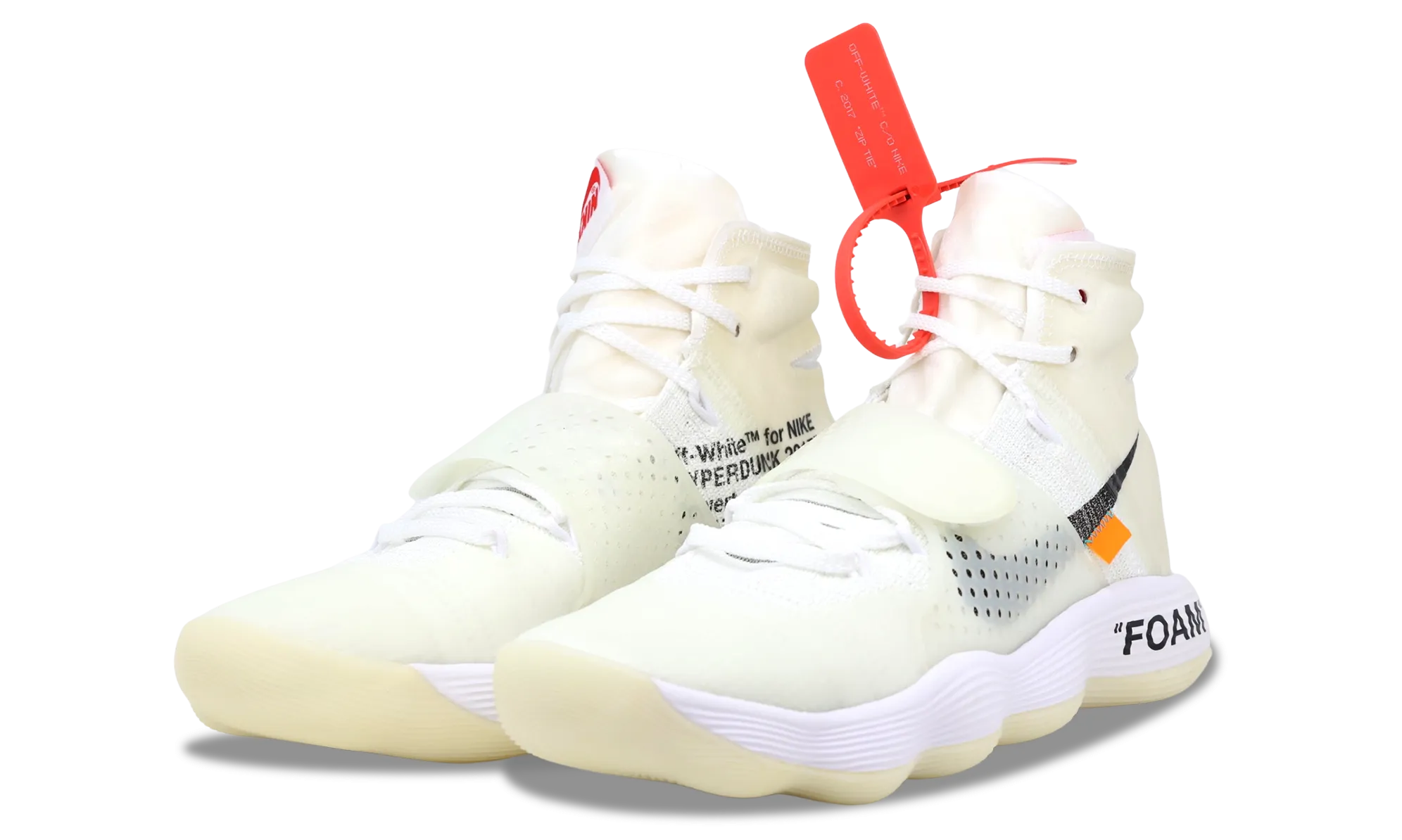 Cushioned Step Nike Hyperdunk Flyknit x OFF-WHITE The Ten 2017 (AJ4578-100) Men's Size 4-9