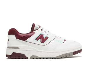 New Balance 550 Burgundy Turquoise Flexible Material