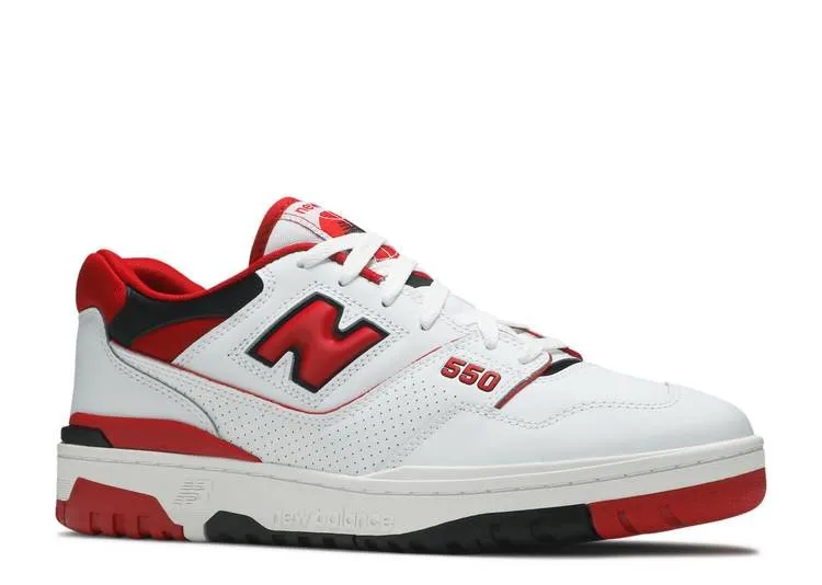 New Balance 550 White Red Lace   Up