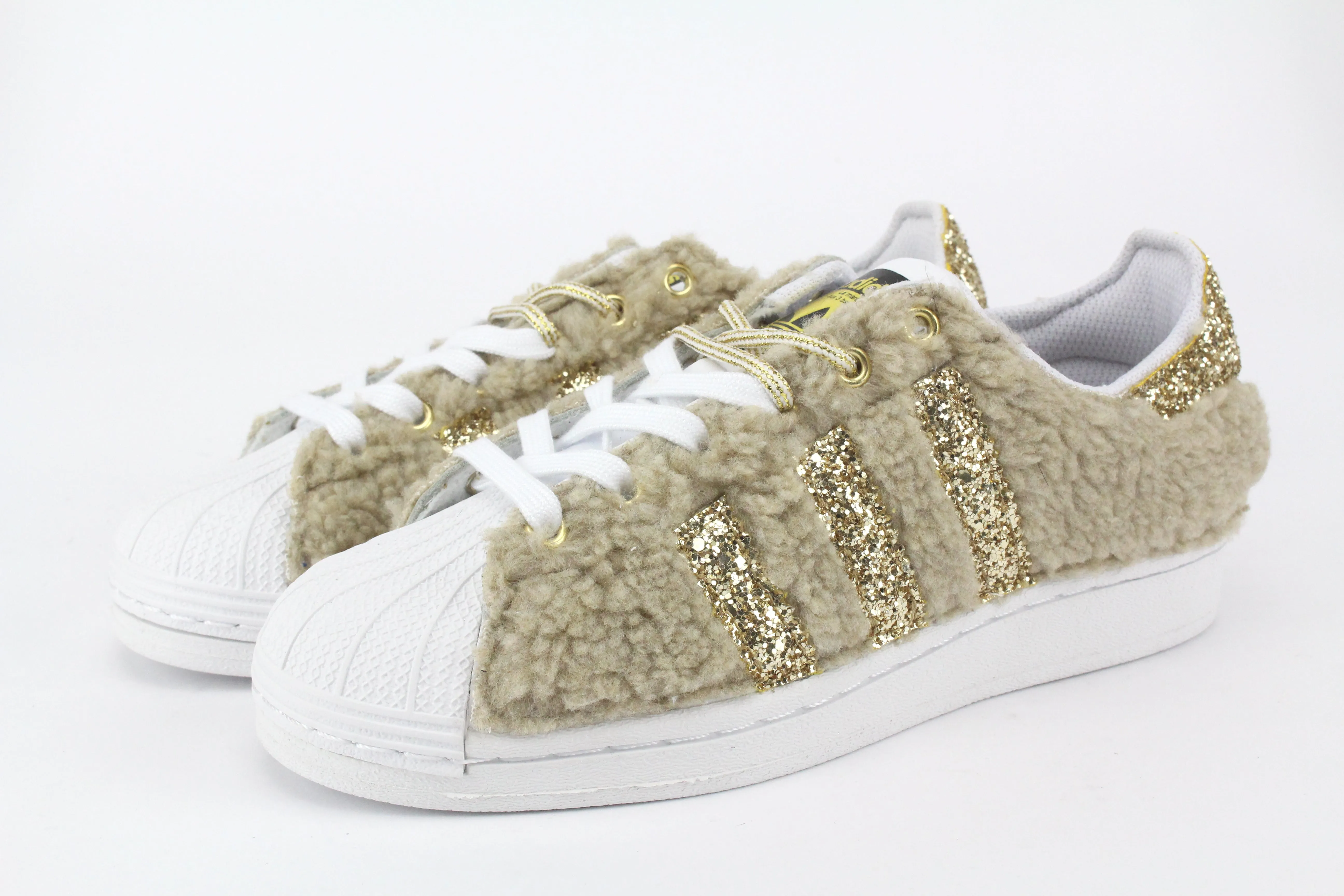 Rain Jog Non-Slip Grip Adidas Superstar Lamb & Glitter Oro
