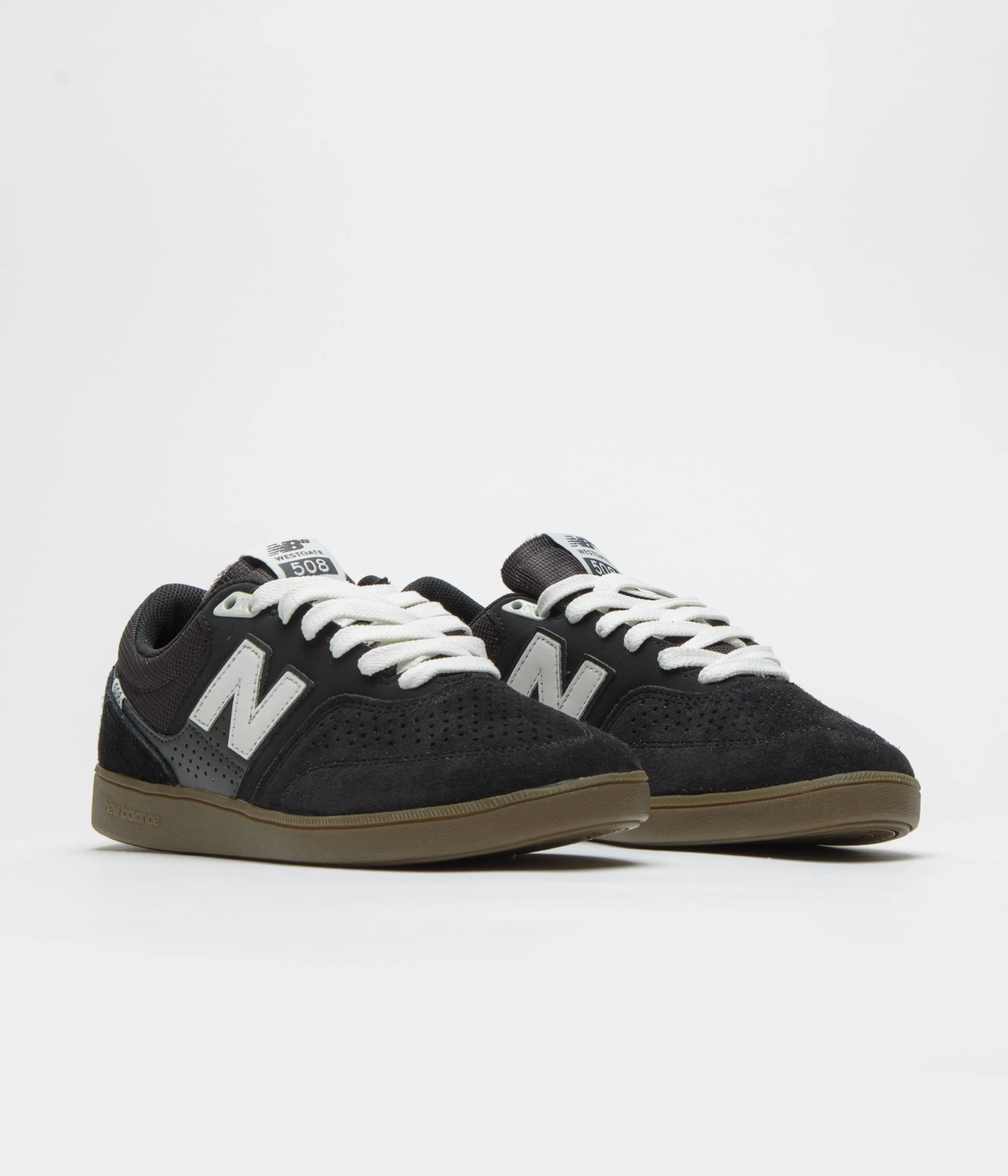 New Balance Numeric 508 Brandon Westgate Shoes - Black / Gum / White Heel-Cap Linen Air Hot Mood