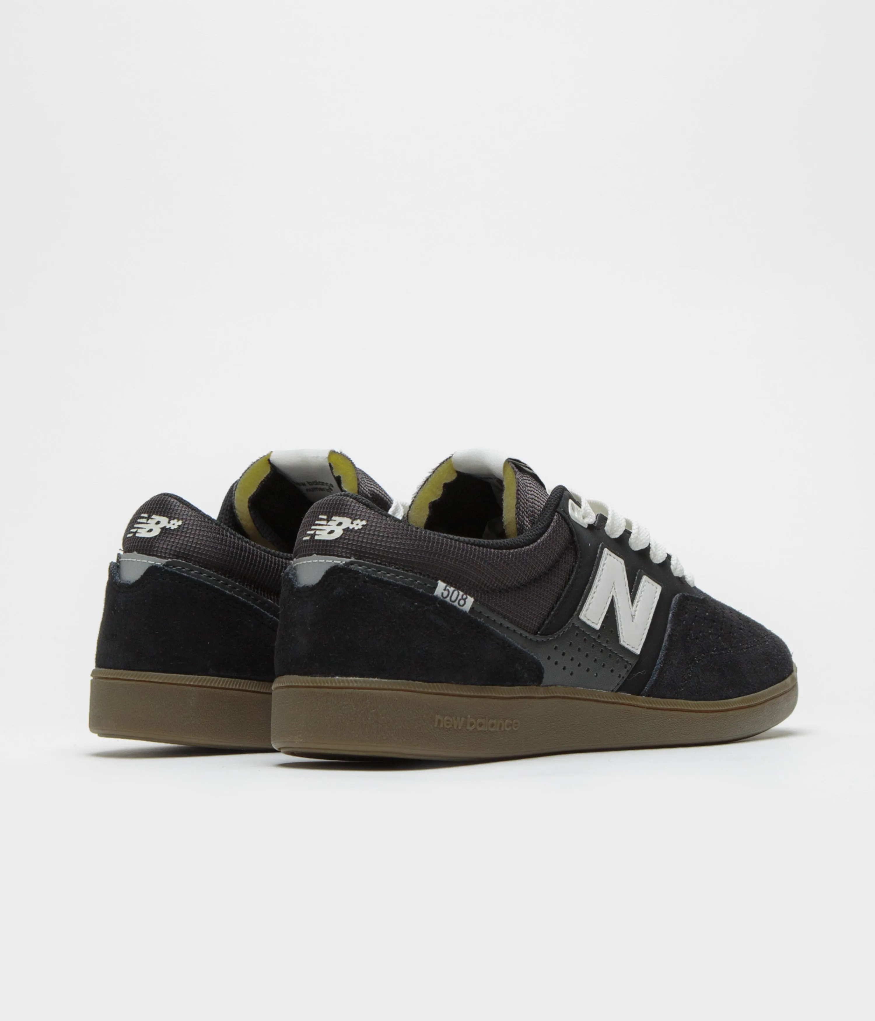New Balance Numeric 508 Brandon Westgate Shoes - Black / Gum / White Heel-Cap Smart Fit