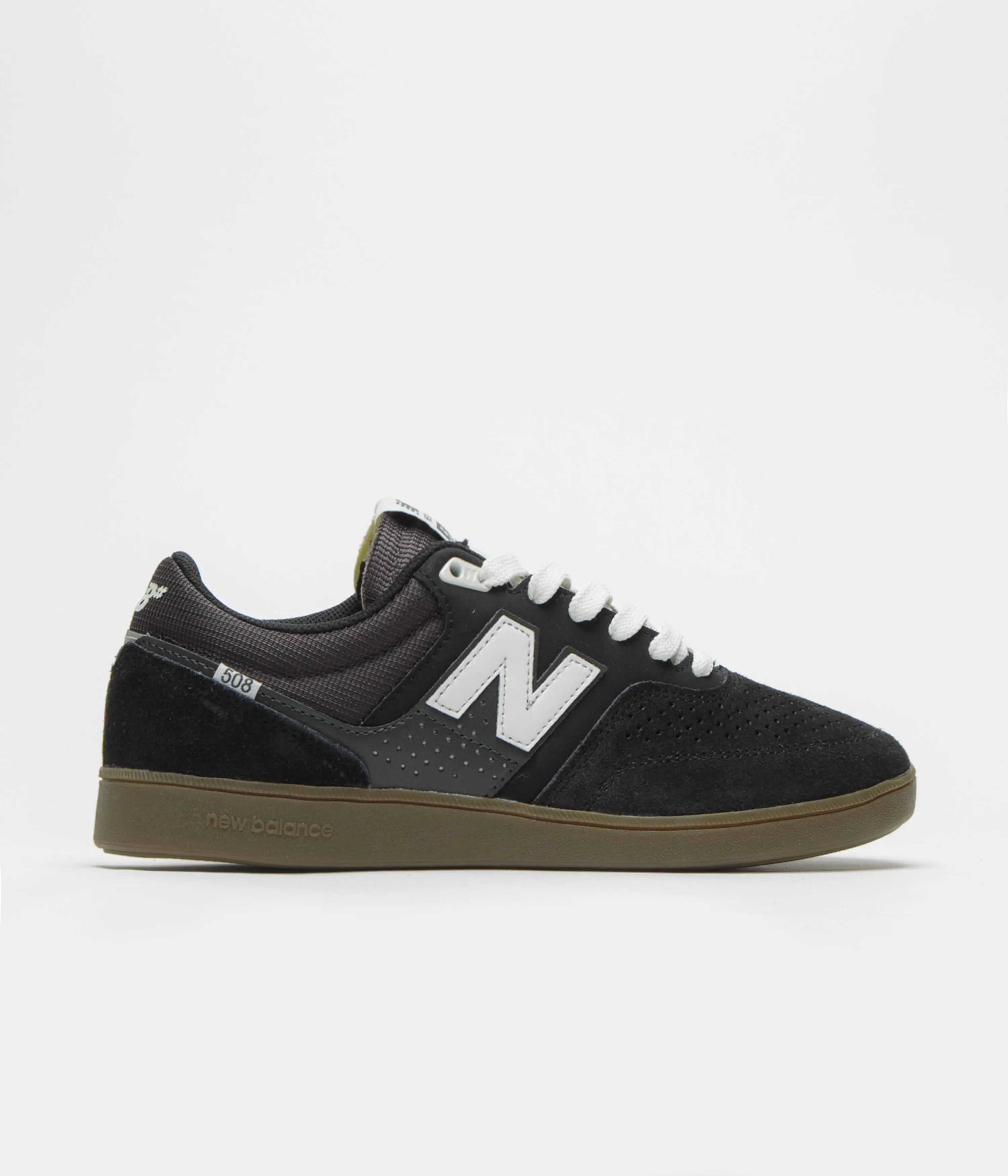 New Balance Numeric 508 Brandon Westgate Shoes - Black / Gum / White Heel-Cap Grip Hold Party Glow