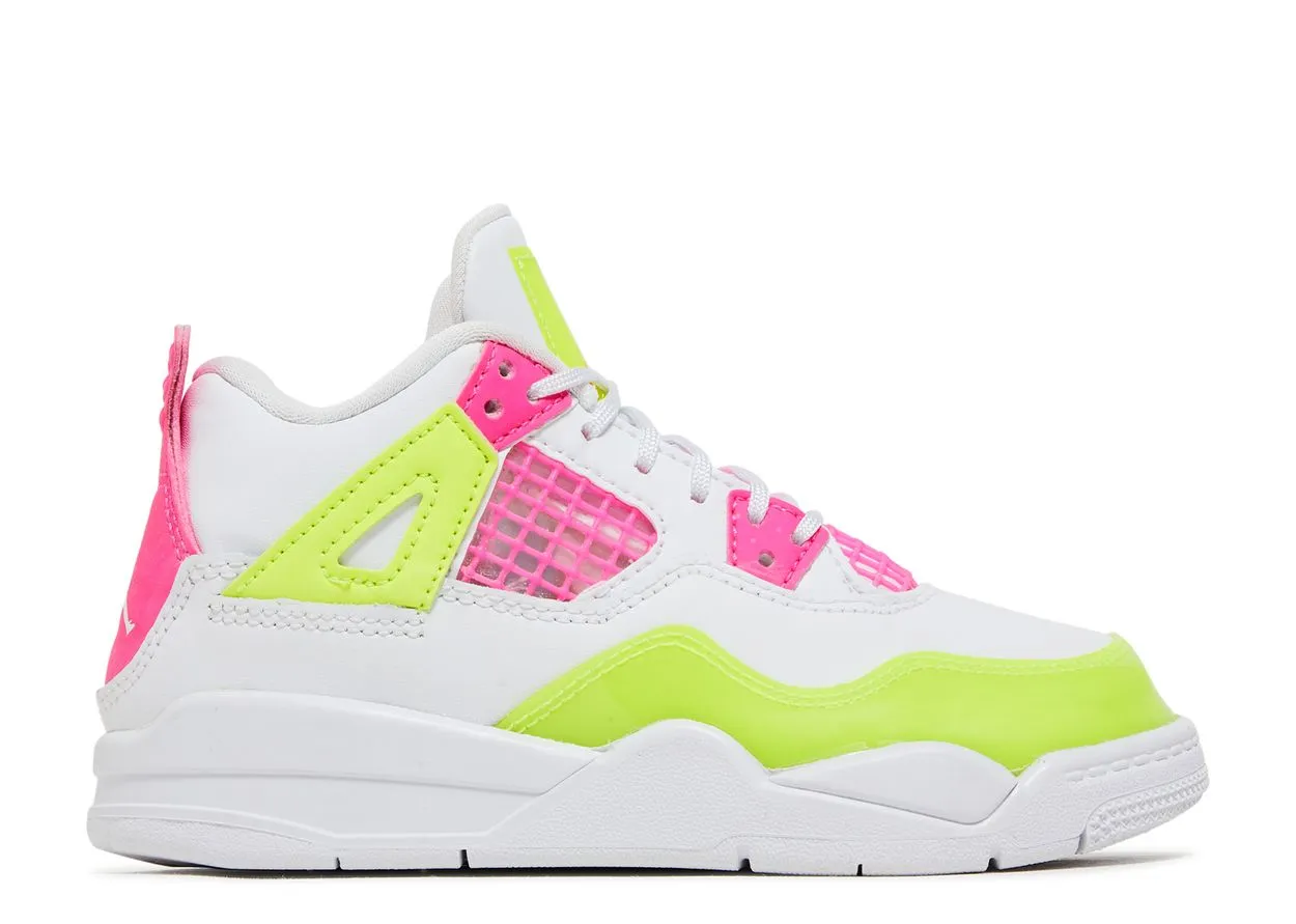 Air Jordan 4 Retro White Lemon Pink (PS) Friend Jog Quilt Warm