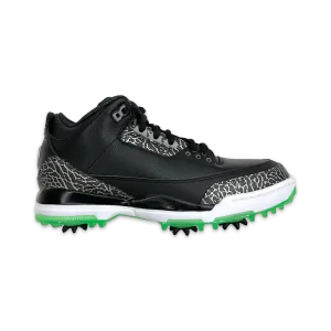 Anti Abrasion Air Jordan 3 Retro Golf "Black Green Glow"