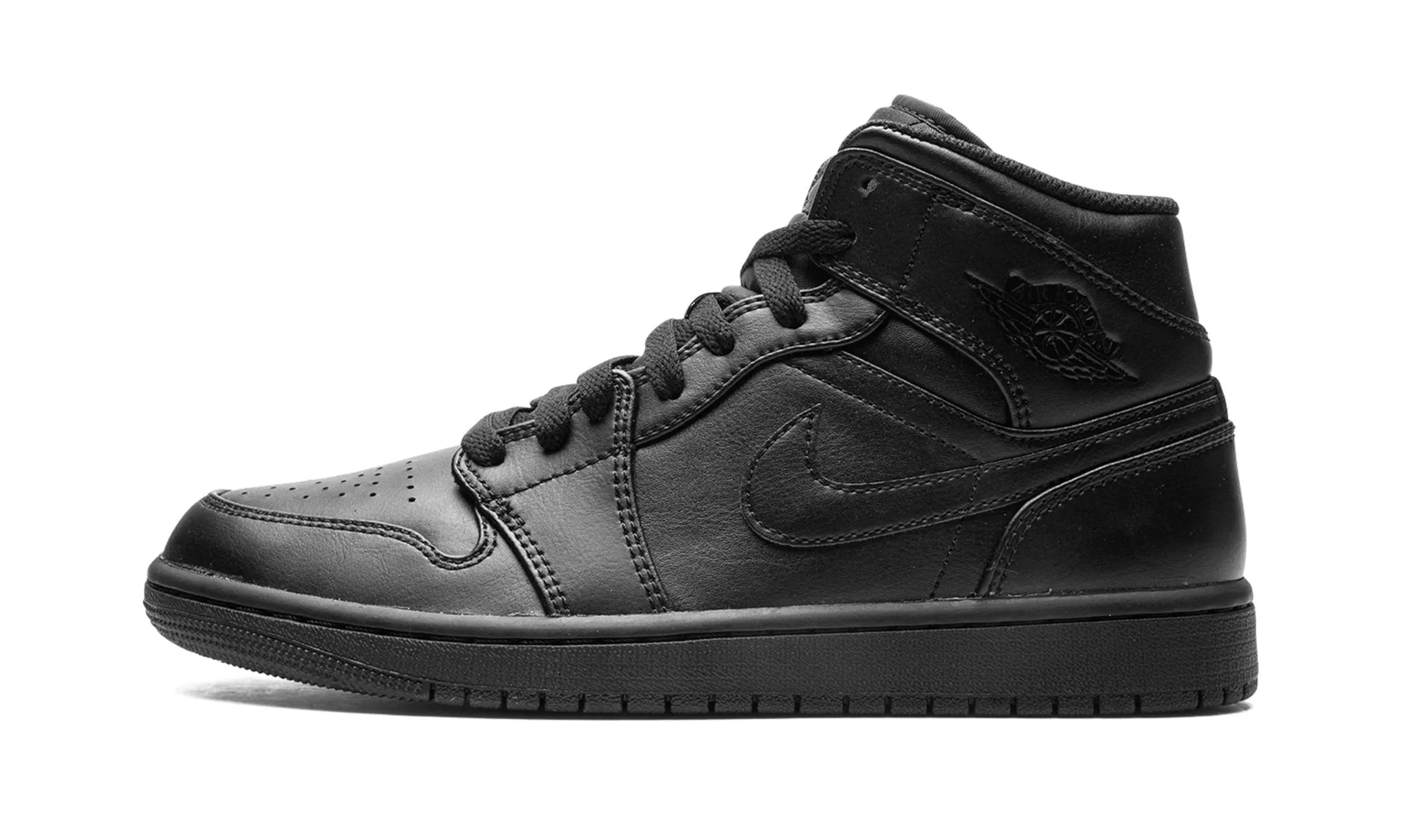 Air Jordan 1 Mid 'Triple Black' 2022 Bridge Walk