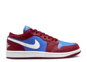 Suede Warm Air Jordan 1 Low Pomegranate Medium Blue