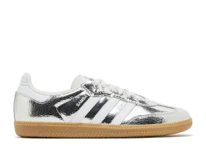 Adidas Samba OG Silver Metallic Cracked Leather Breathable Linings Glide Hike