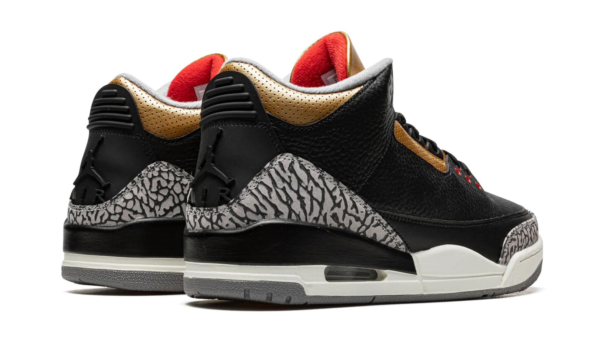 AIR JORDAN 3 WMNS "Black Cement Gold" Running Light Quick Wear