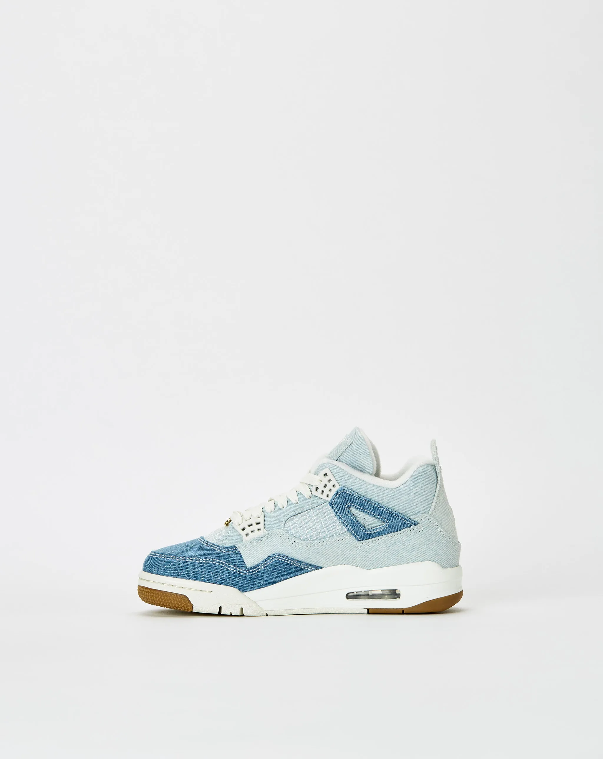 Women's Air Jordan 4 Retro TEX 'Denim' Strong Stitching Fur Trim