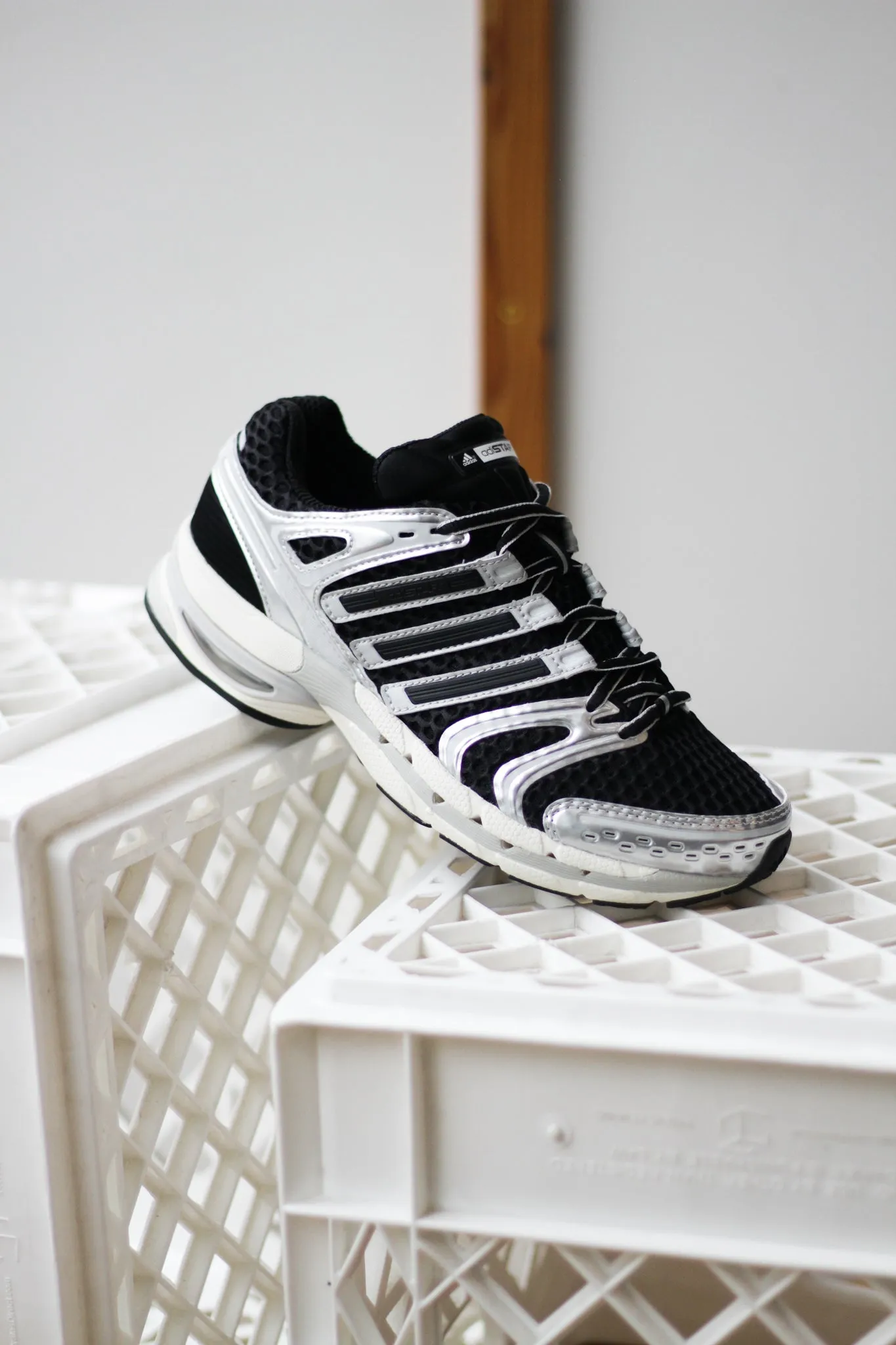 ADIDAS ADISTAR CONTROL 5 "METALLIC SILVER/BLACK" Zebra-Print Calm Mood Velvet Soft