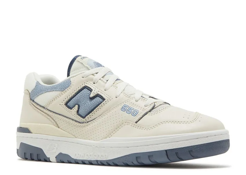New Balance 550 Vintage Indigo Beige Sidewalk Walk Moon Step