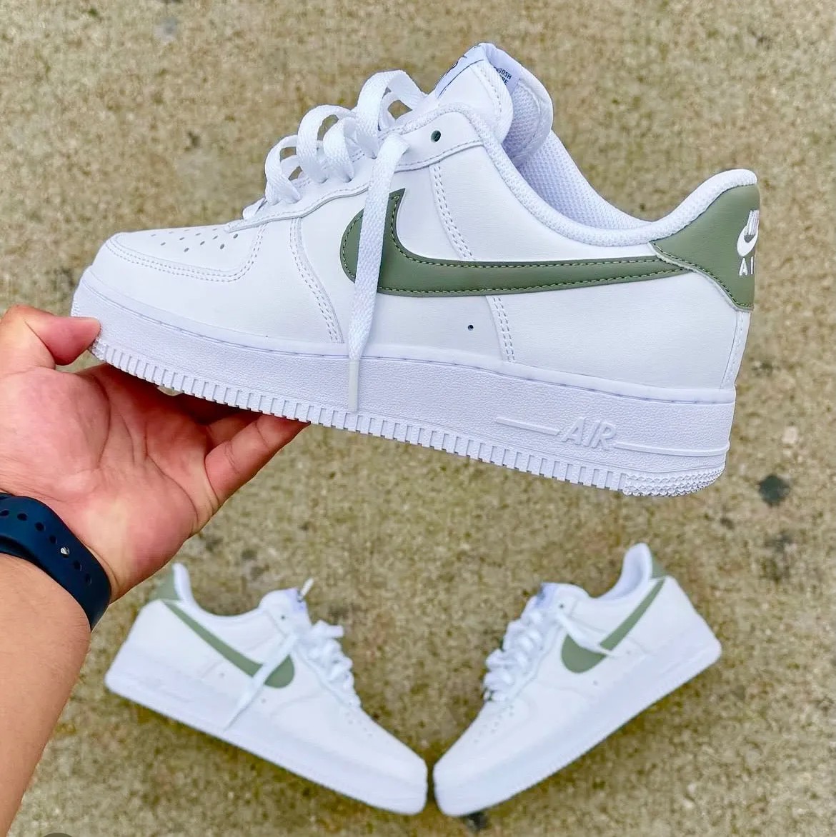 NIKE AIR FORCE 1 WHITE OLIVE No Pressure Fit