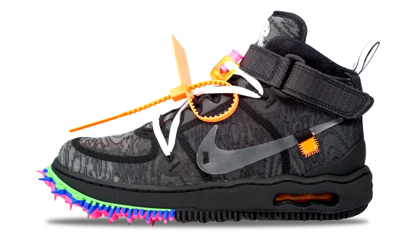 Nike Air Force 1 Mid x OFF-WHITE Black 2022 (DO6290-001) Men's Size 5-14 Durable Feel
