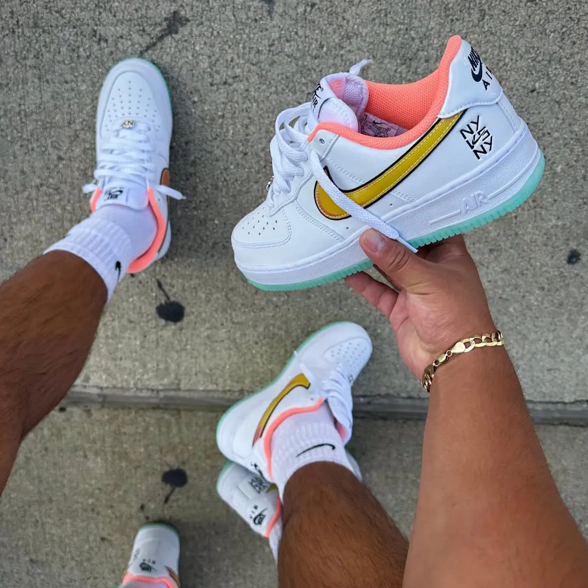 simple design NIKE AIR FORCE 1 WHITE MULTICOLOR