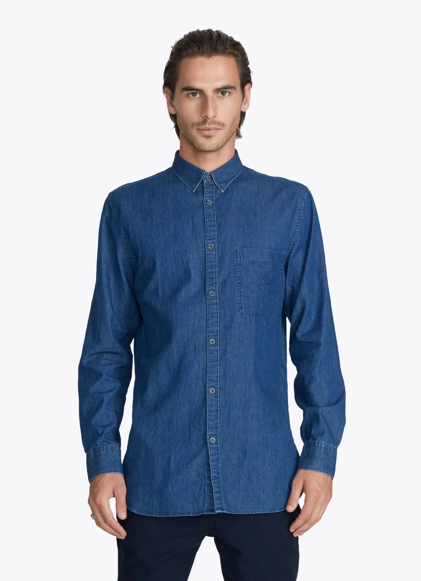 Arch support Dinner Look Down-Lined ZANEROBE 7ft LS Shirt Dk Denim
