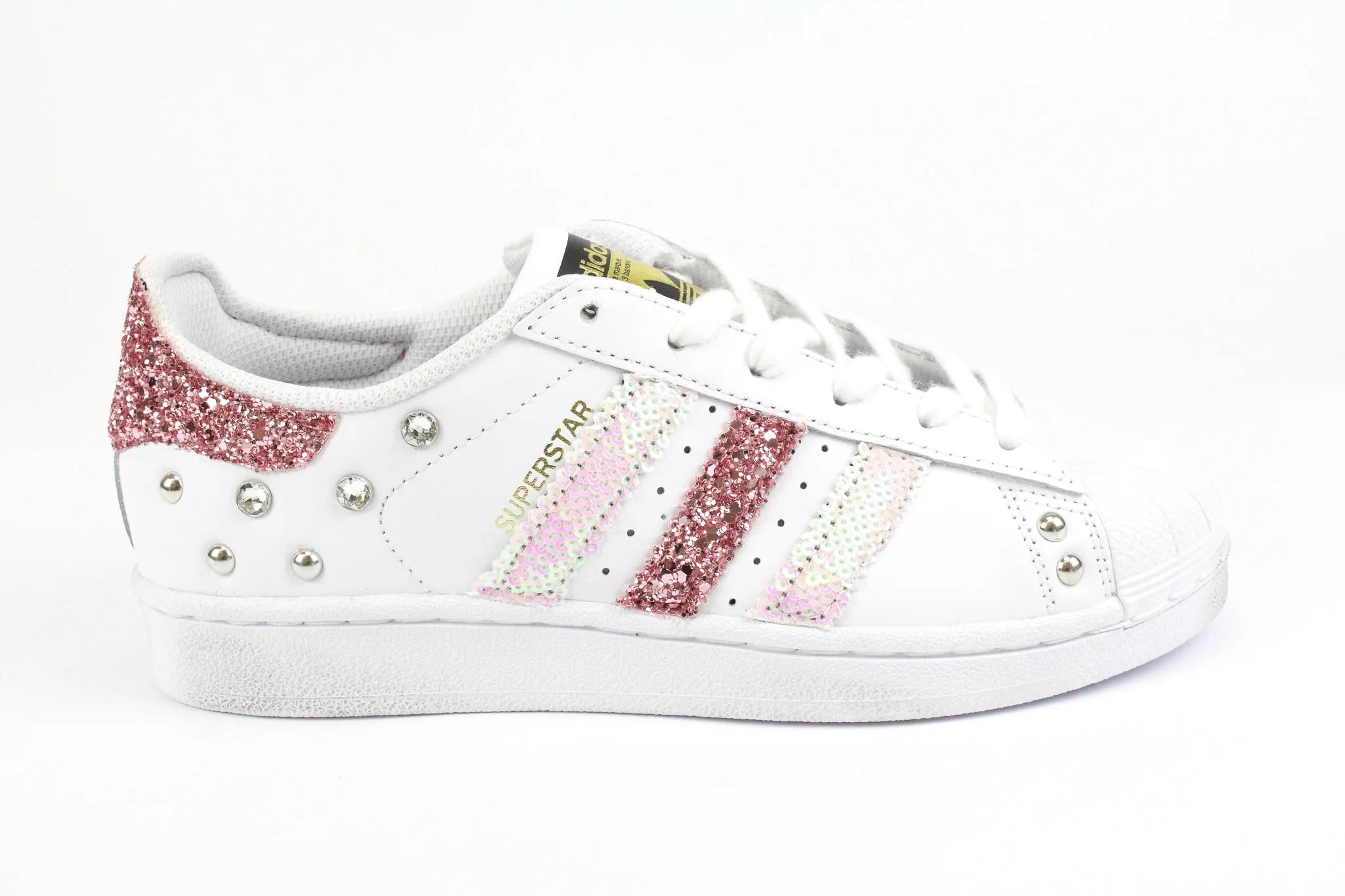 Durability Cozy Lining Adidas Superstar Glitter Rosa Paillettes & Strass