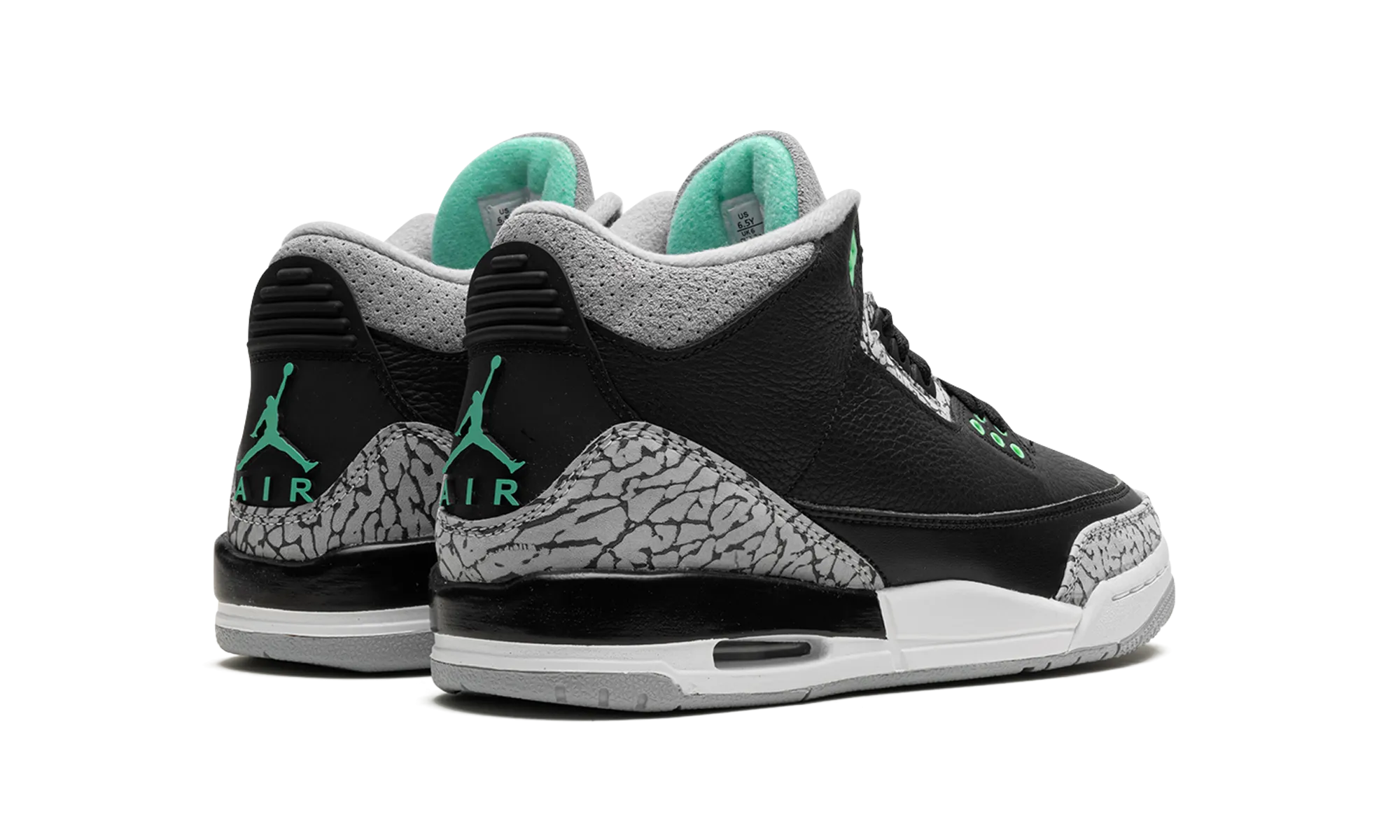 Air Jordan 3 GS "Green Glow" Foam Footbed