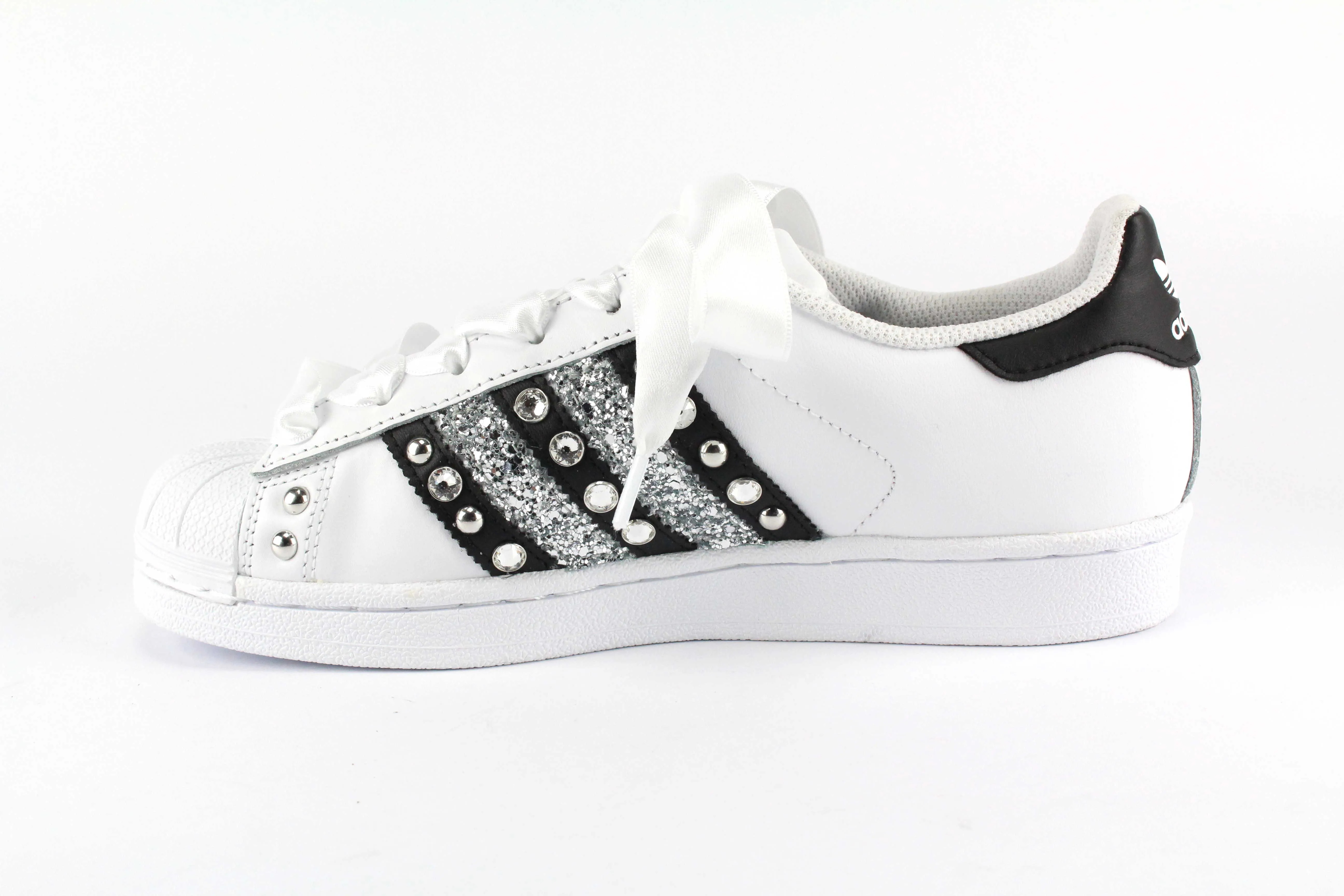 River Hike Adidas Superstar  Strass Glitter & Lacci Raso