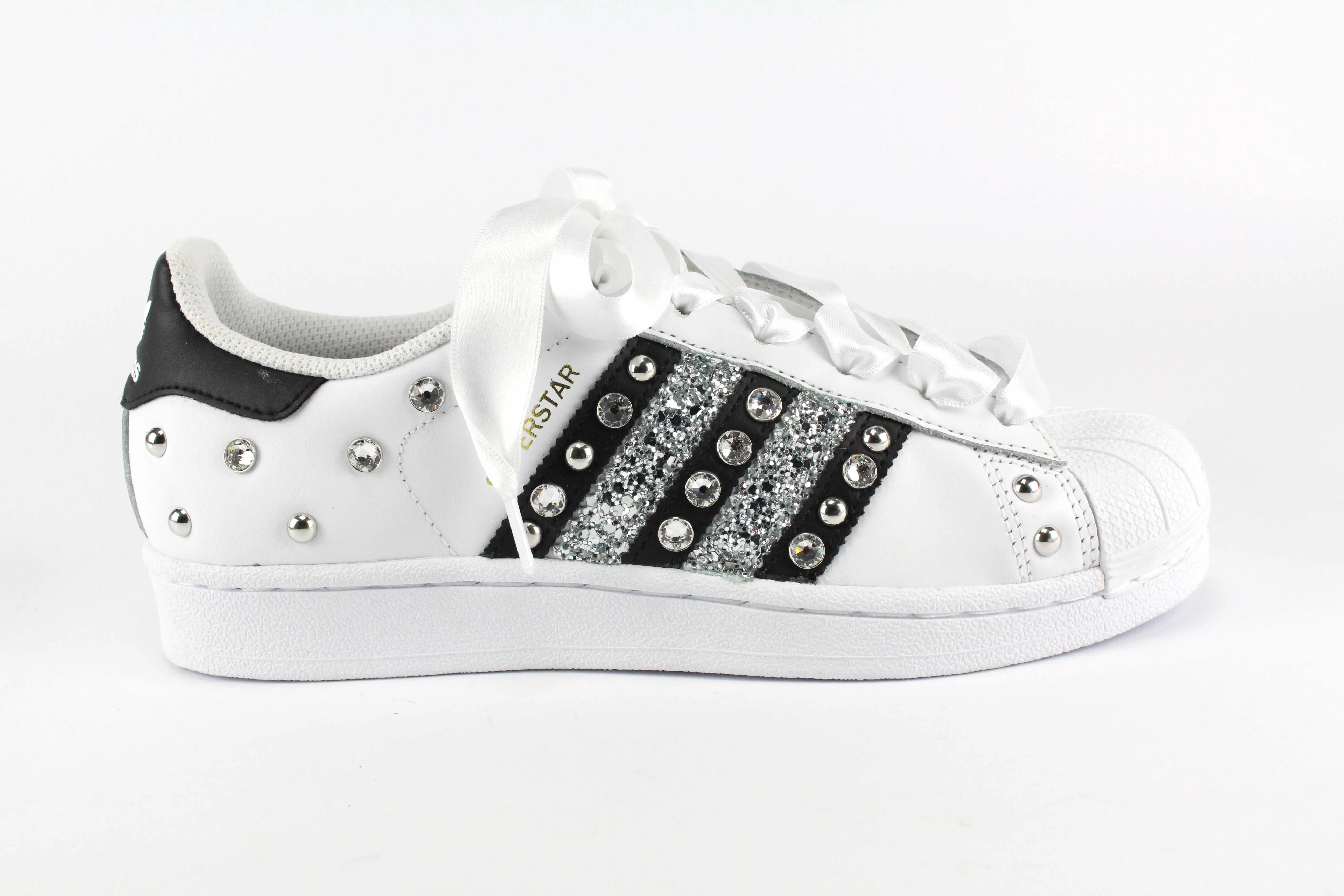 Street Mood Adidas Superstar  Strass Glitter & Lacci Raso