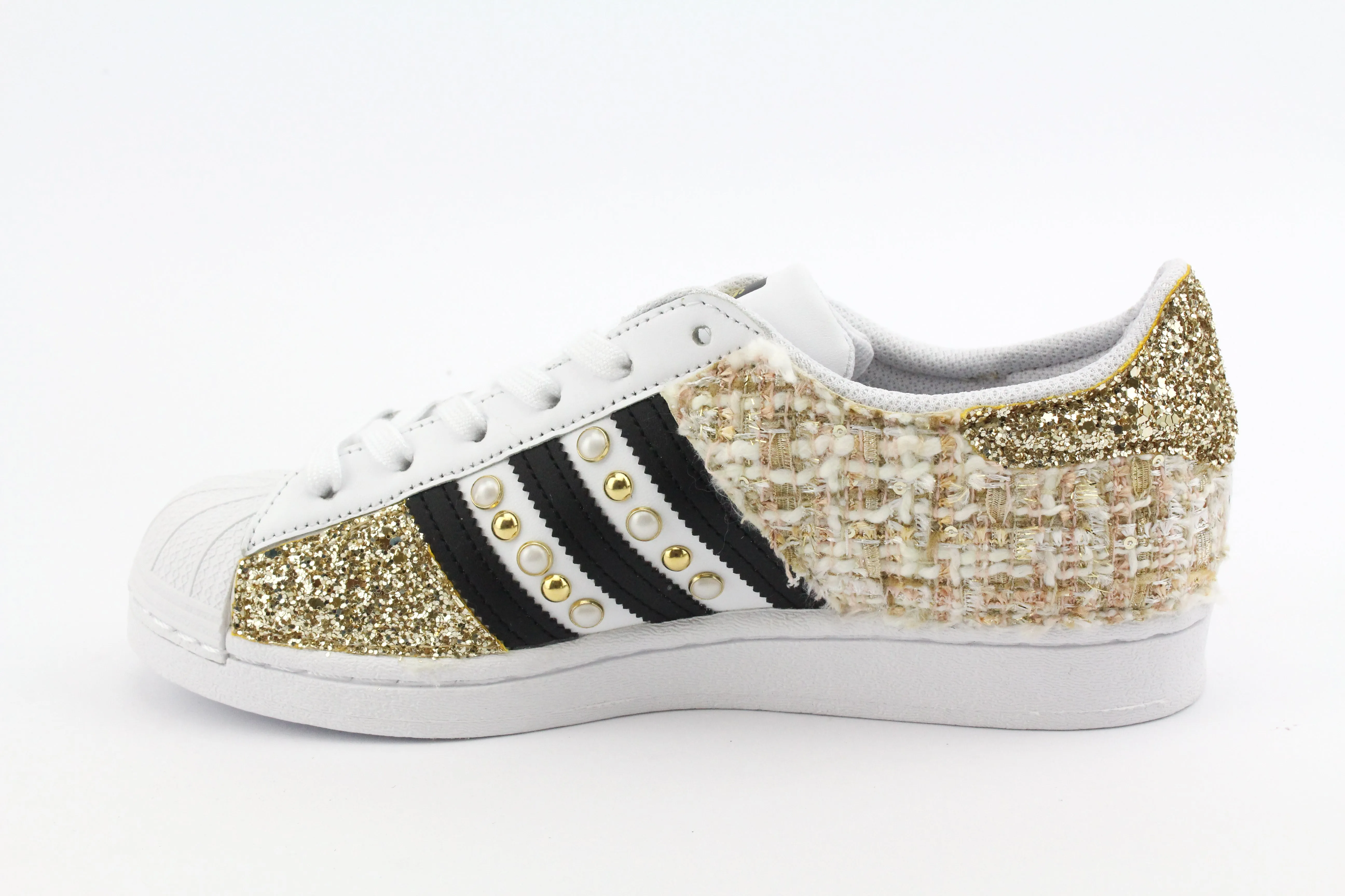 Track Step Adidas Superstar Gold Boucl?? Glitter & Borchie