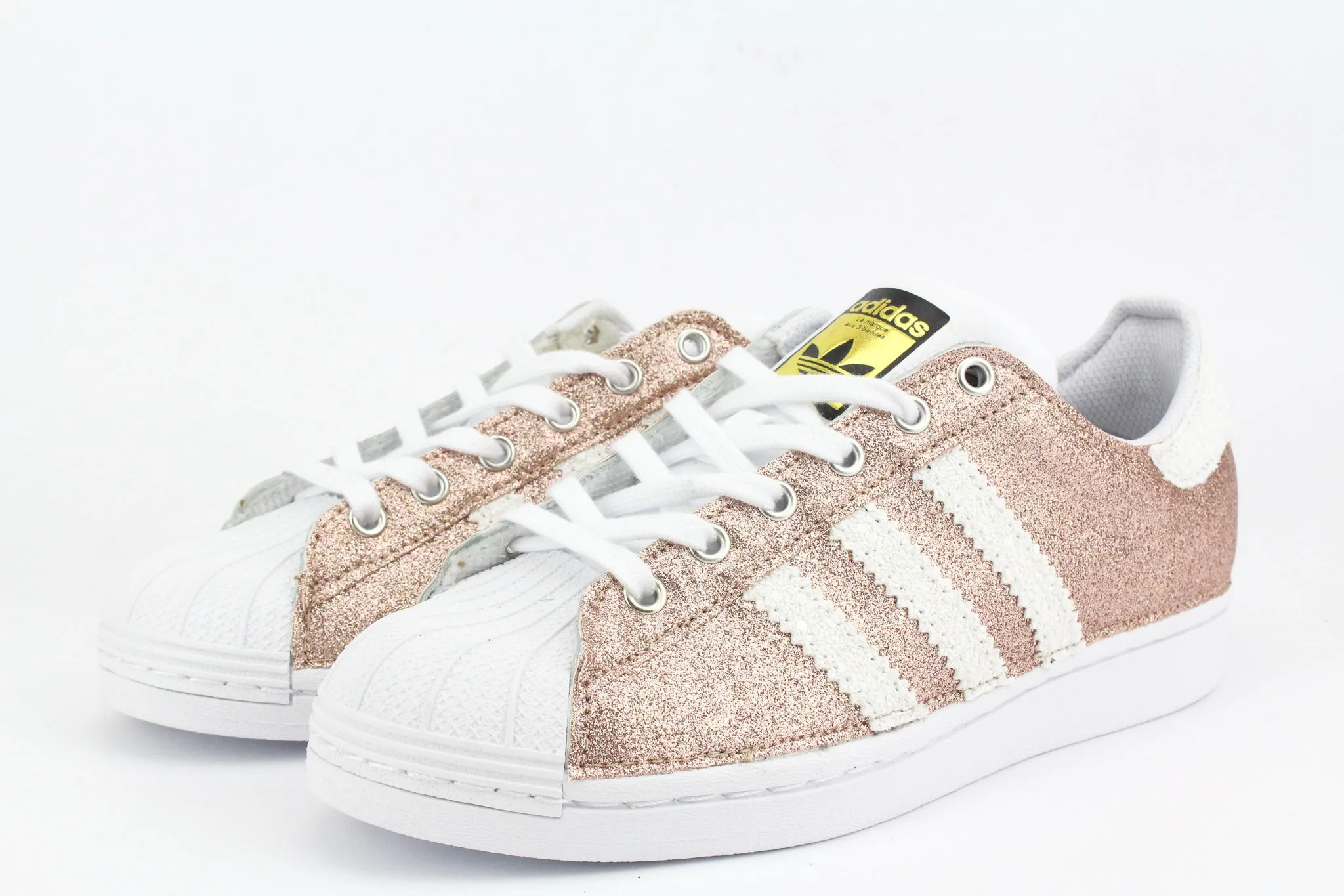 Adidas Superstar Pink & White Glitter Cliff Path