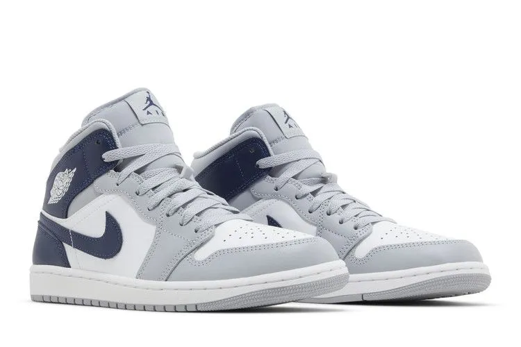 All Round Short Walk Air Jordan 1 Mid 'Wolf Grey Midnight Navy'