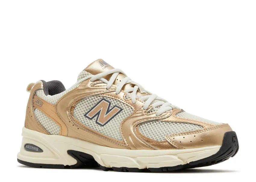 Classic Design Sleek Form New Balance 530 Turtledove Gold Metallic