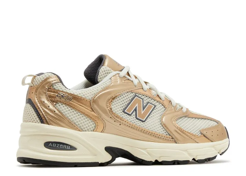 Hardwearing Natural Movement New Balance 530 Turtledove Gold Metallic