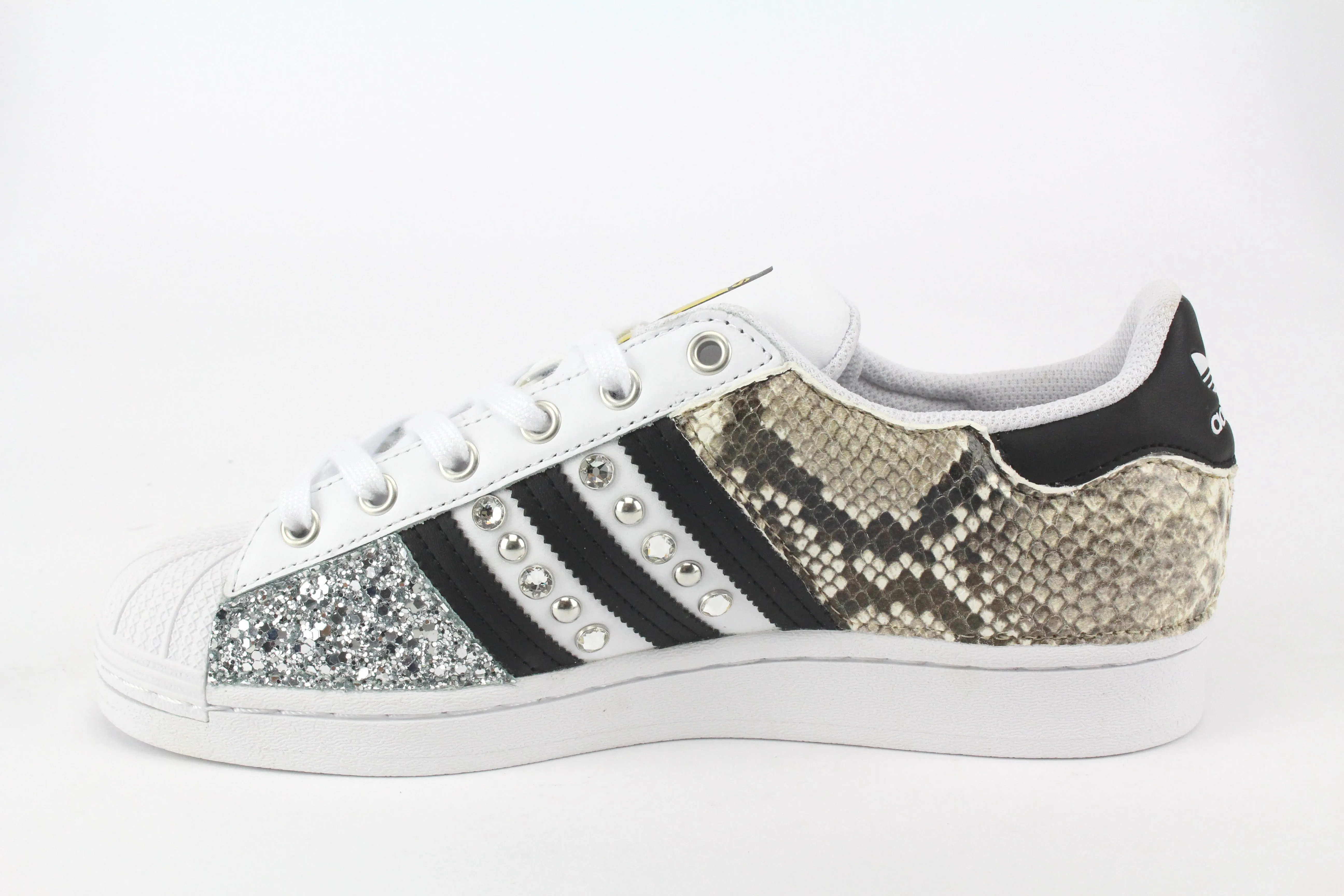 Fashion Layer Adidas Superstar Pitone Borchie Strass & Glitter Argento