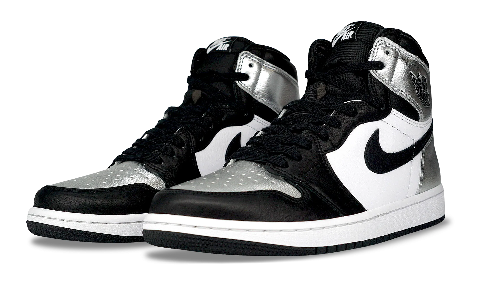 Practical Style Textured Pattern Nike Jordan 1 Retro High OG Silver Toe 2021 (CD0461-001) Women's Size 6-12