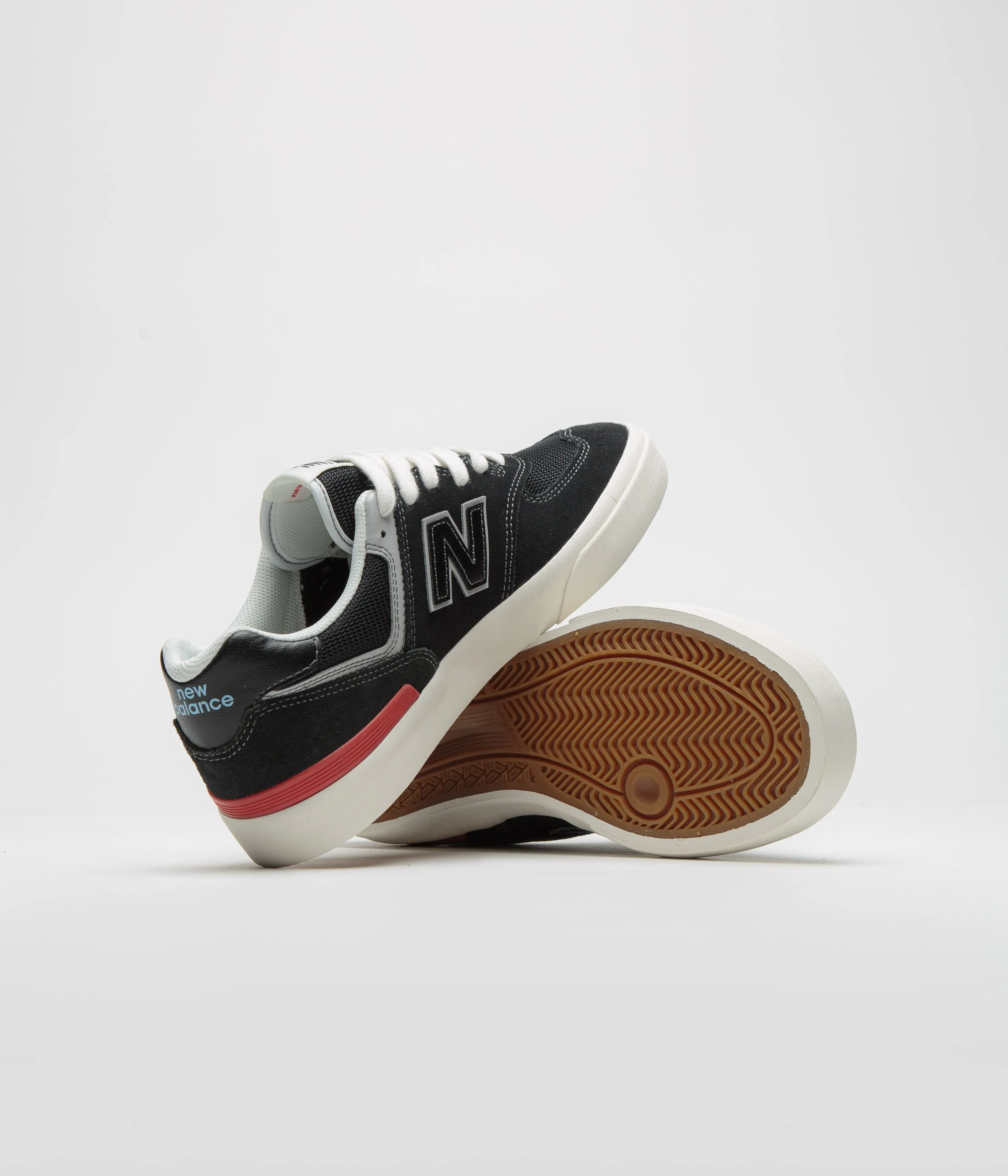 Comfort Cushion Classic New Balance Numeric 574 Shoes - Black / White Color-Core