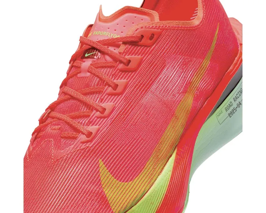 Nike Zoomx Vaporfly Next 4% "Bright Crimson" running in a bascule bridge area shoes