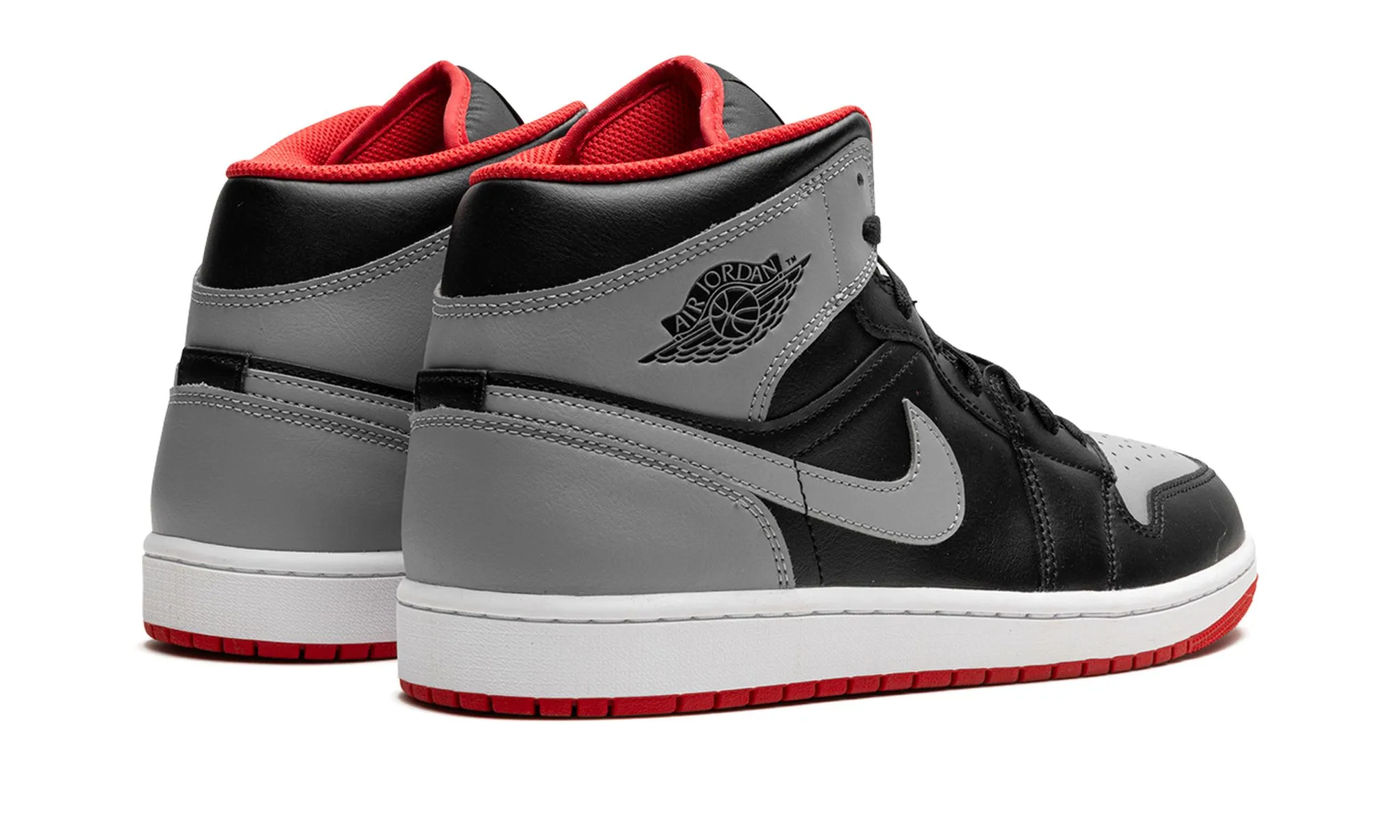 Foot Form Jump Hike Air Jordan 1 Mid 'Bred Shadow'