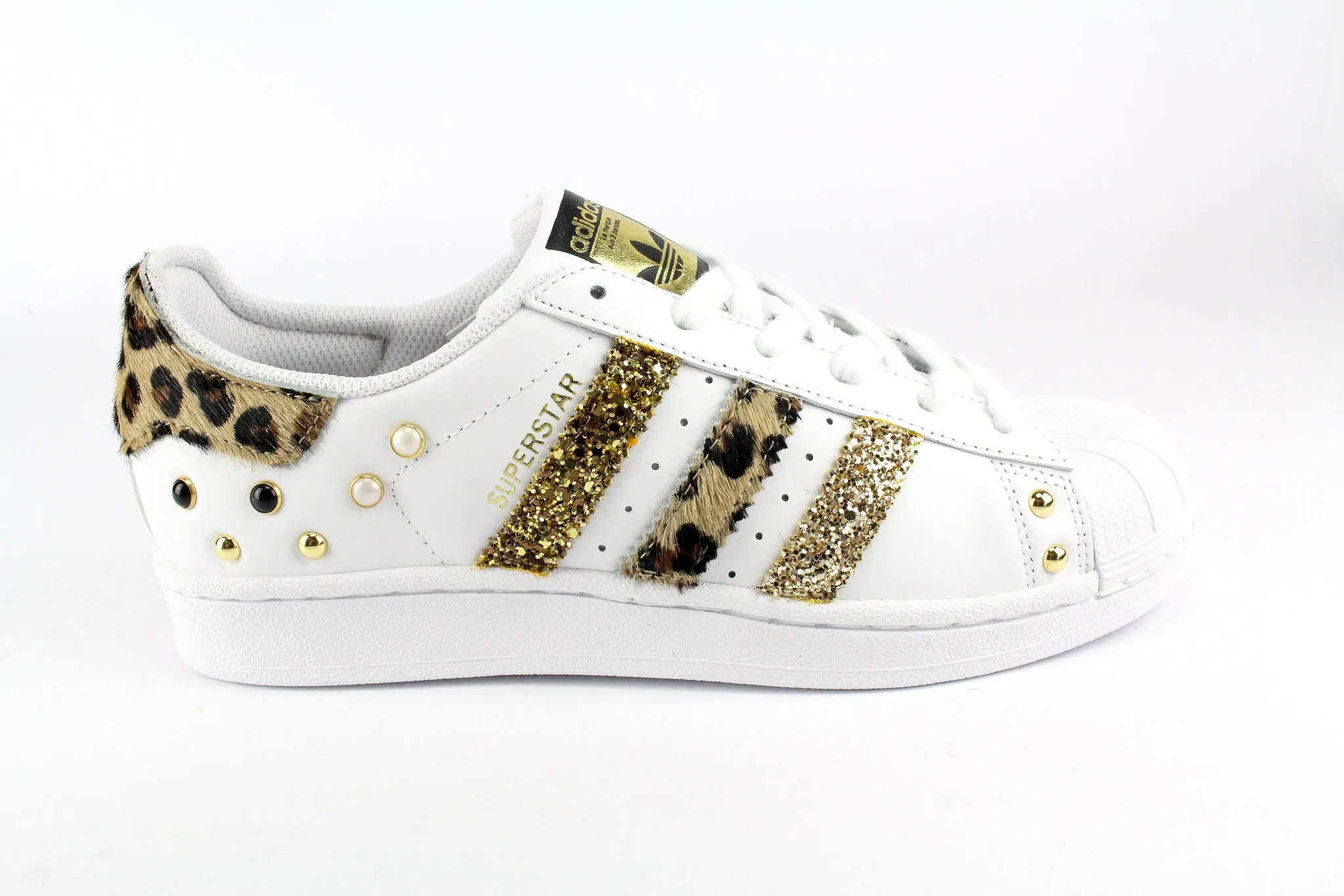 Ankle Strap Anti   Odor Adidas Superstar Maculate Glitter & Borchie
