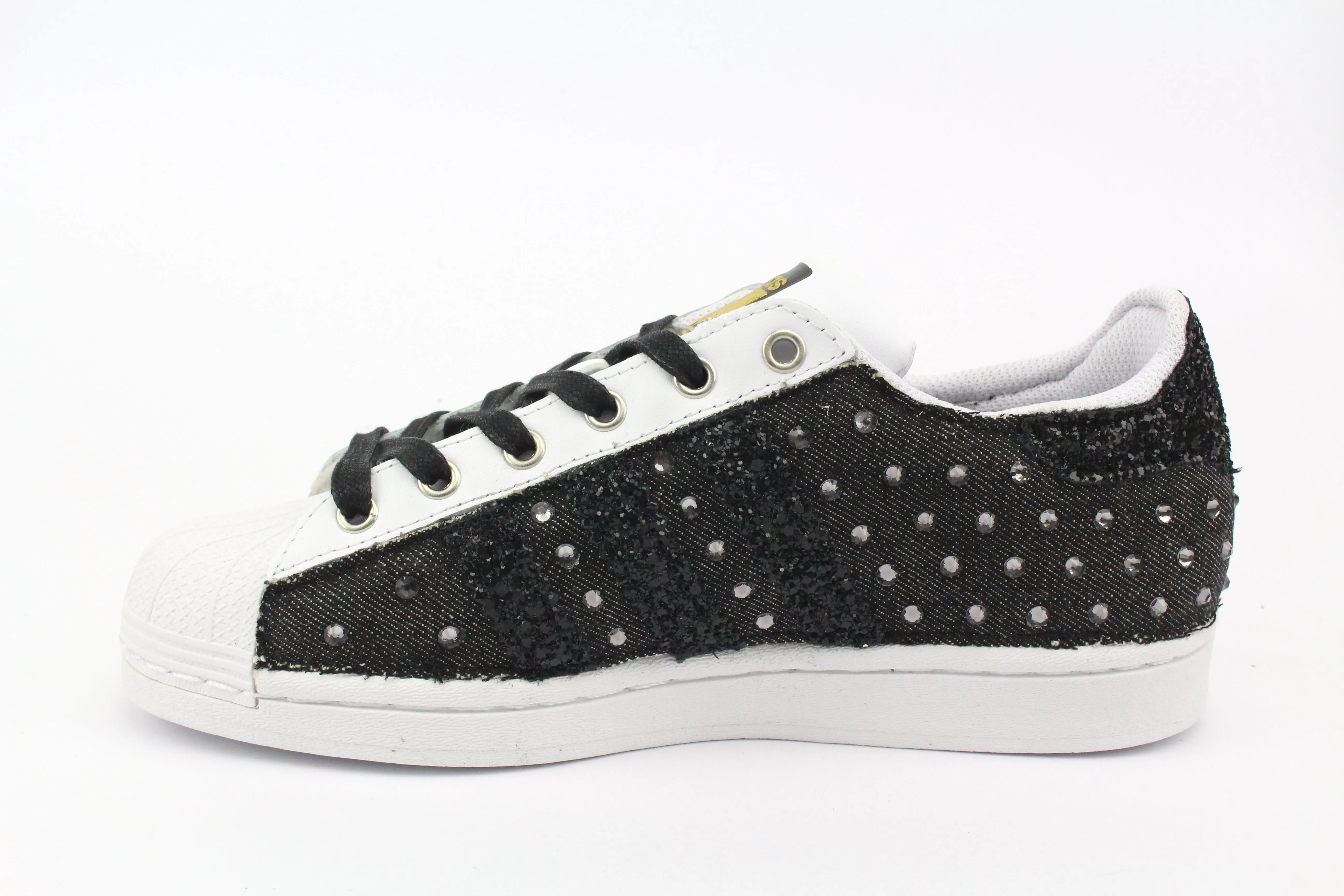Classic Build Adidas Superstar Black Jeans & Strass Termo