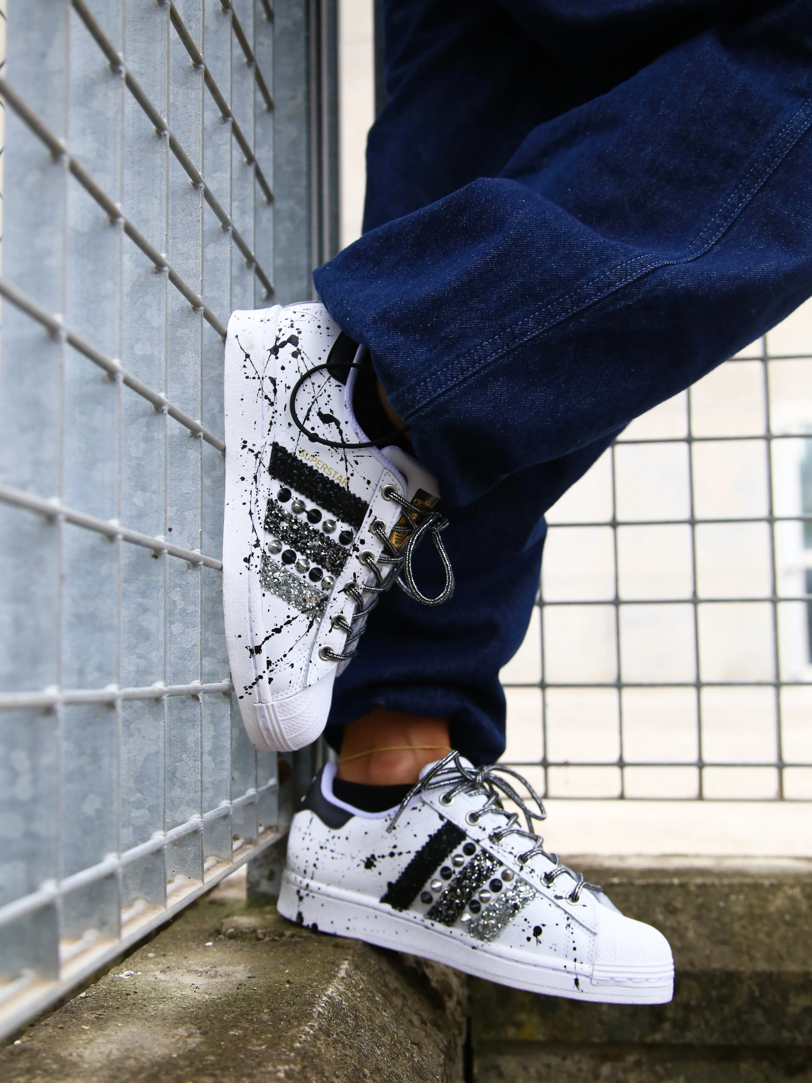Adidas Superstar Glitter Borchie & Vernice Timeless Style Footwear