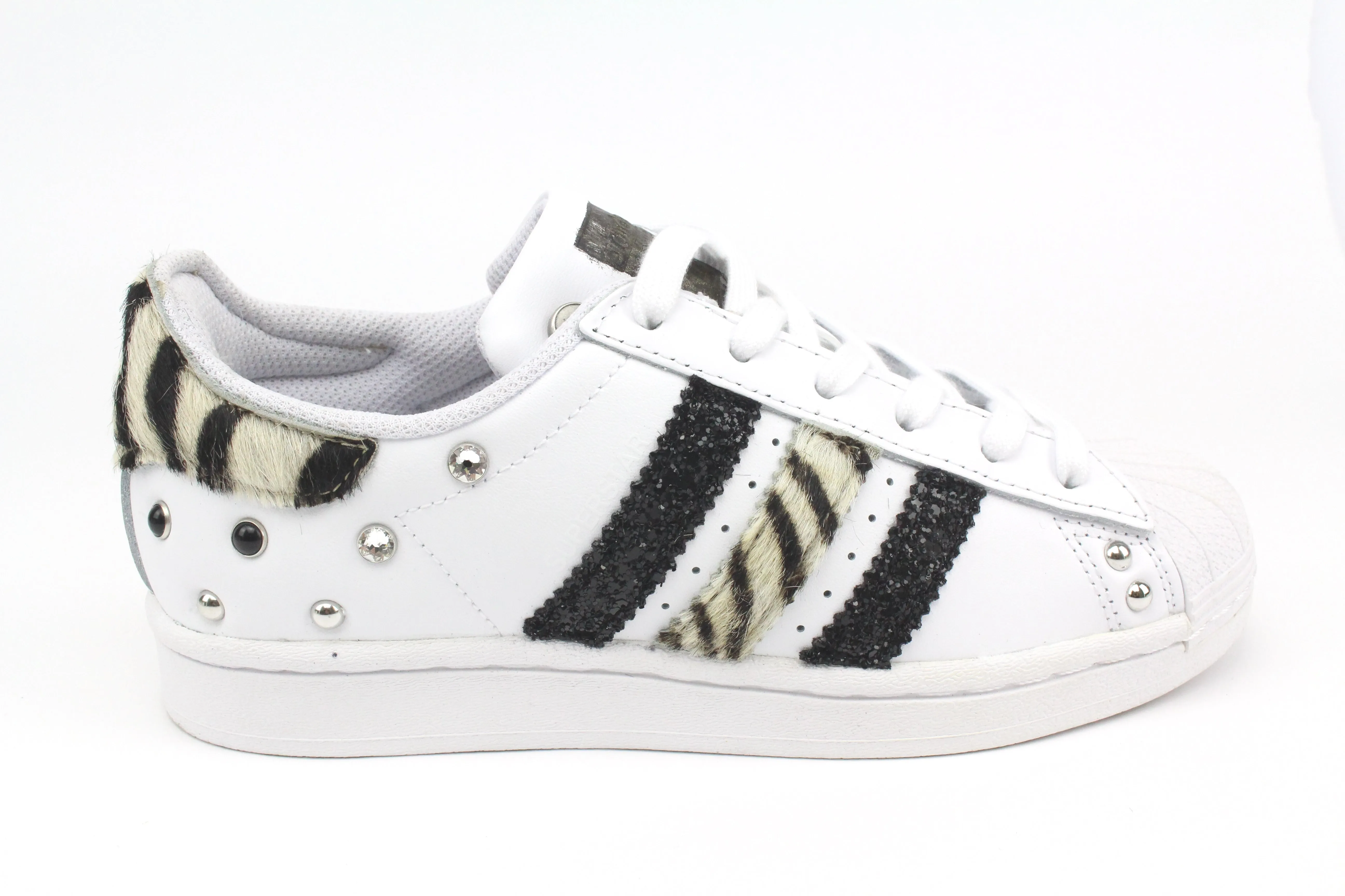Root Path Comfort support Adidas Superstar Zebrate Glitter  Borchie & Perle