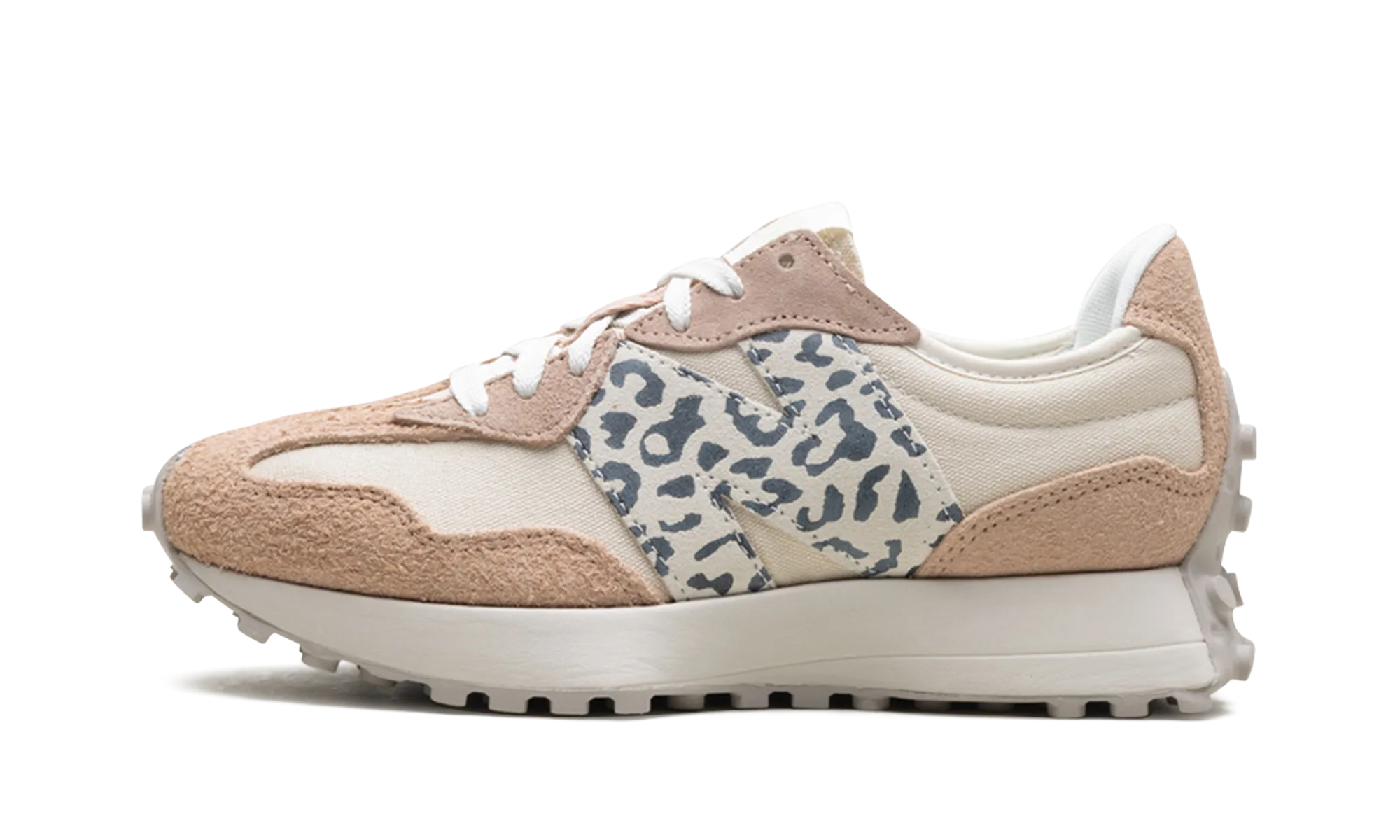 327 WMNS "Flat Taupe Linen Leopard" Bright Step