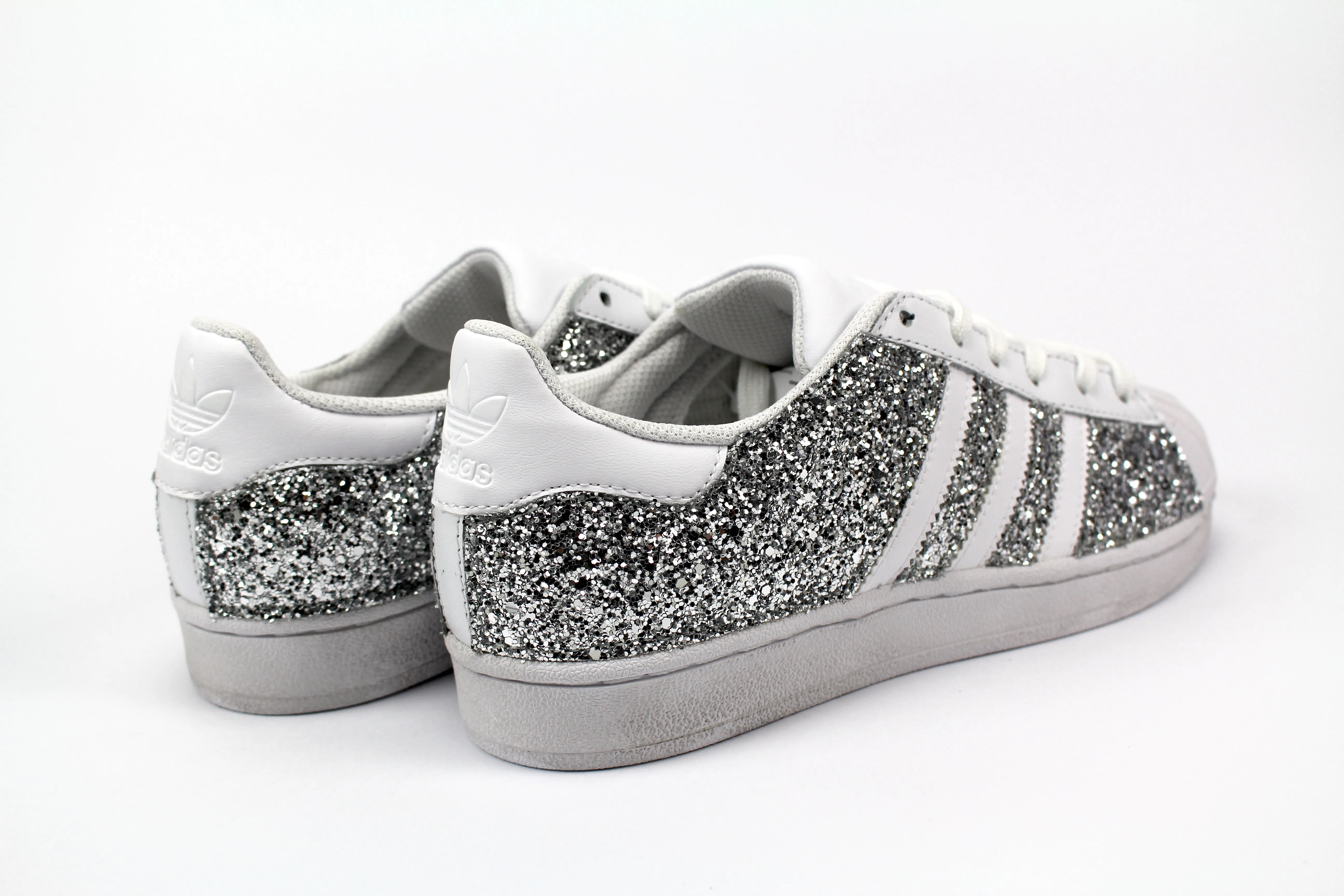 Fresh Daily Drill Step Adidas Superstar White & Total Glitter Silver
