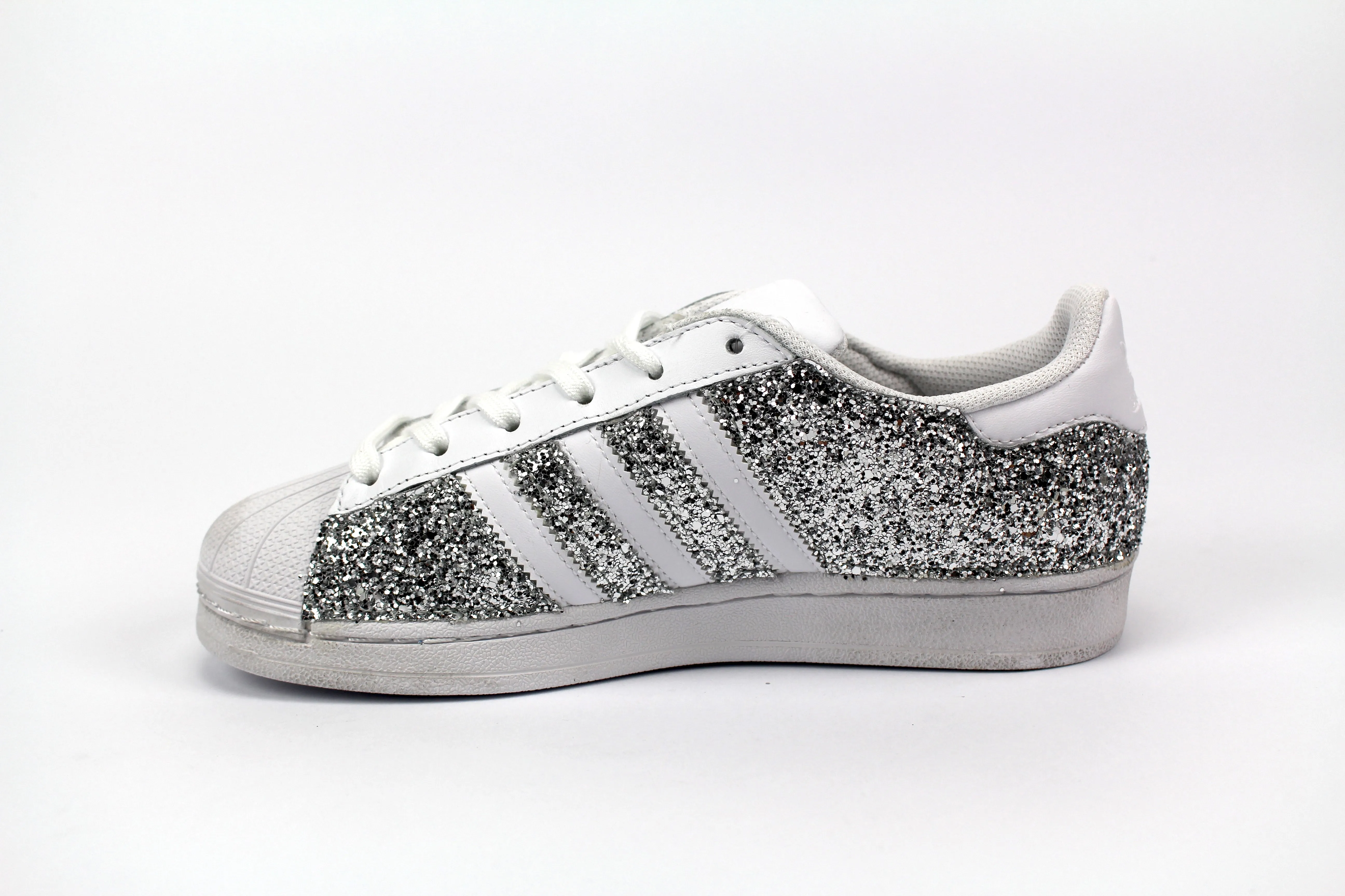 Holiday Outfit Antibacterial Adidas Superstar White & Total Glitter Silver