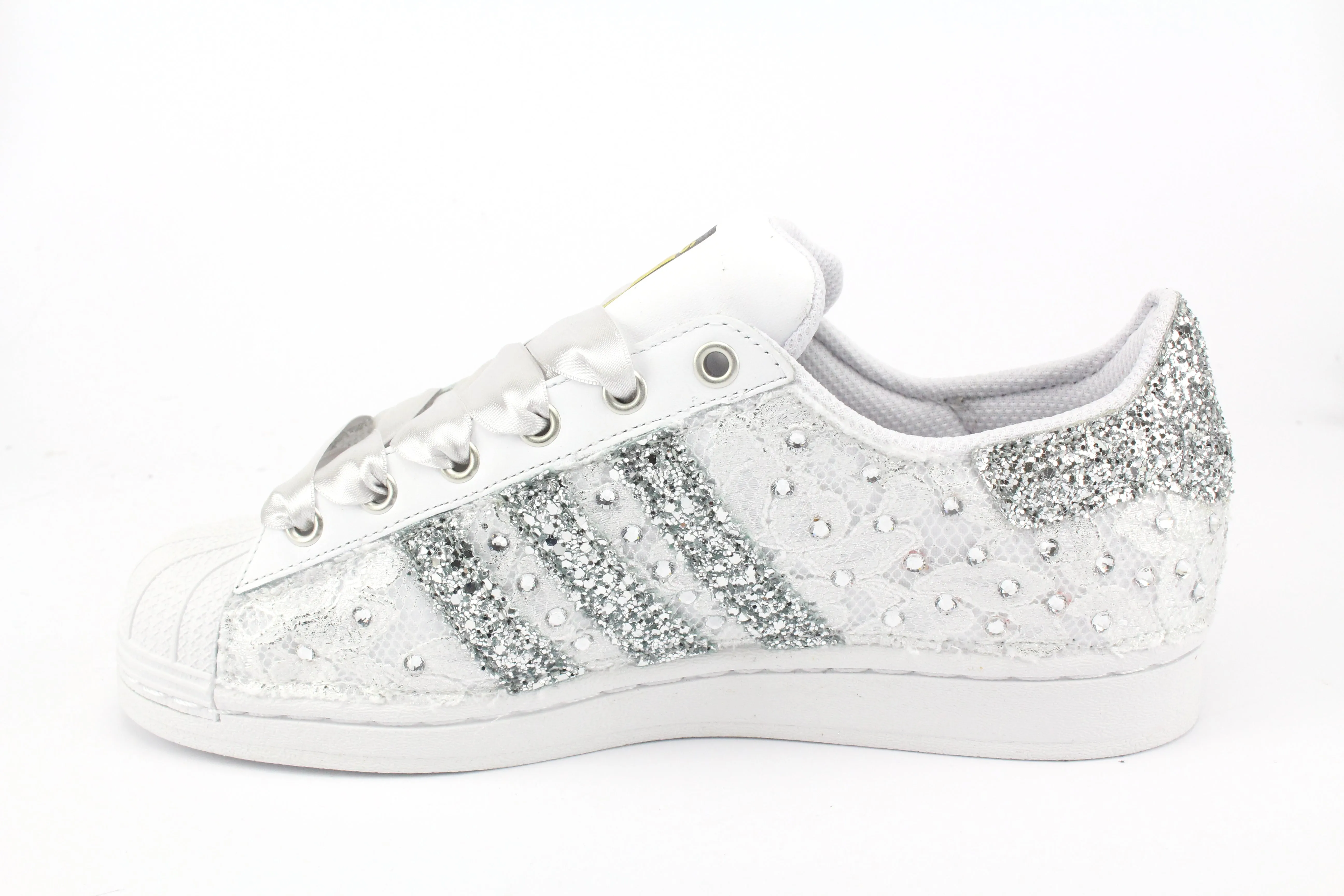 Bus Hop Ultra grip Adidas Superstar Pizzo Silver & Strass Termo